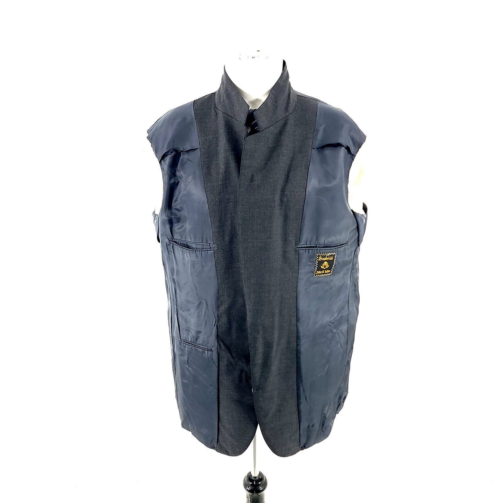Southwick Bespoke Southwick Wool 2 Button Blazer 42R Gray Made In USA Size 42R - 9 Thumbnail
