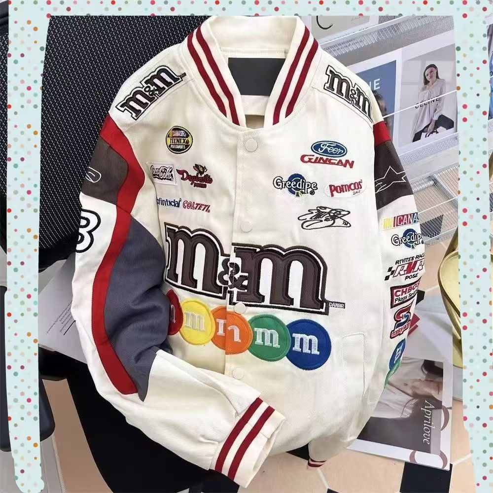 Vintage Retro M&M Racing Baseball Jacket Size US M / EU 48-50 / 2 - 1 Thumbnail