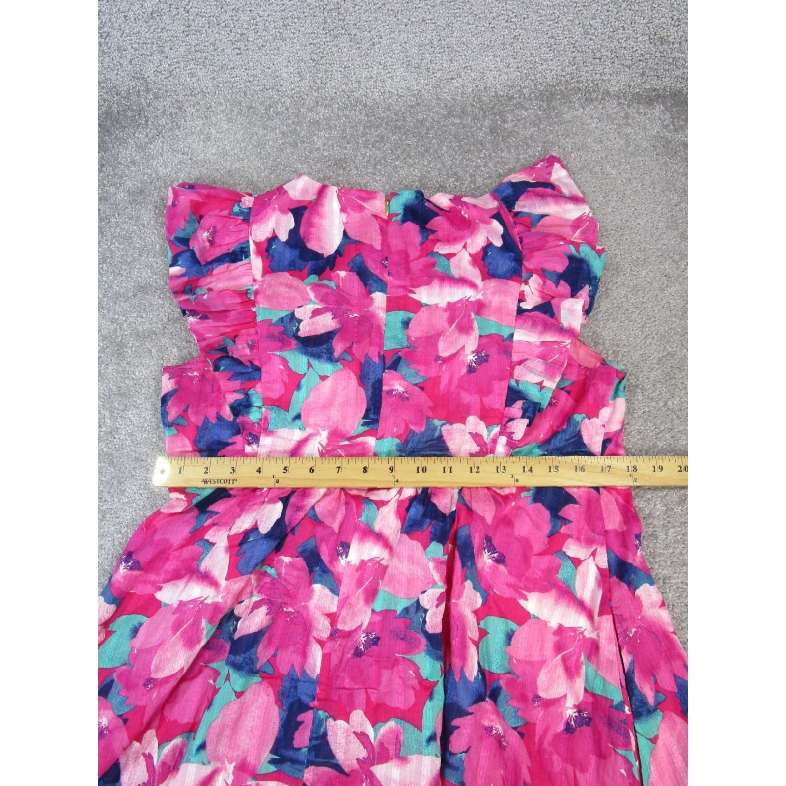 Vintage Draper James Dress Womens 12 Pink Cotton Blouson Floral Sleeveless Round Zip Short Dress Ladies 12 (Regular) Womens Size XL / US 12-14 / IT 48-50 - 7 Thumbnail