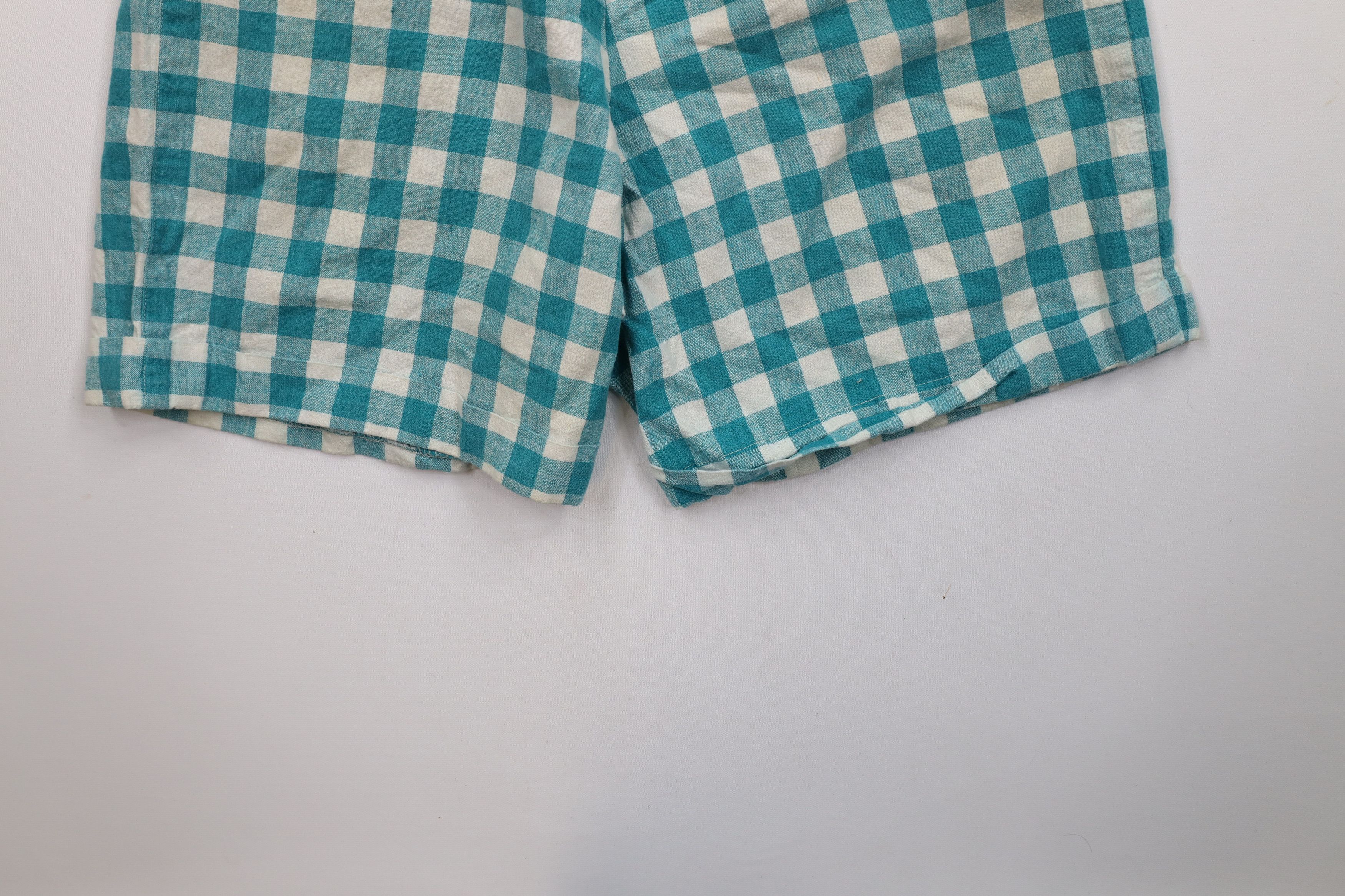 Vintage Vintage 90s Streetwear Pleated Cuffed Bermuda Shorts Plaid Size 32" / US 10 / IT 46 - 13 Thumbnail