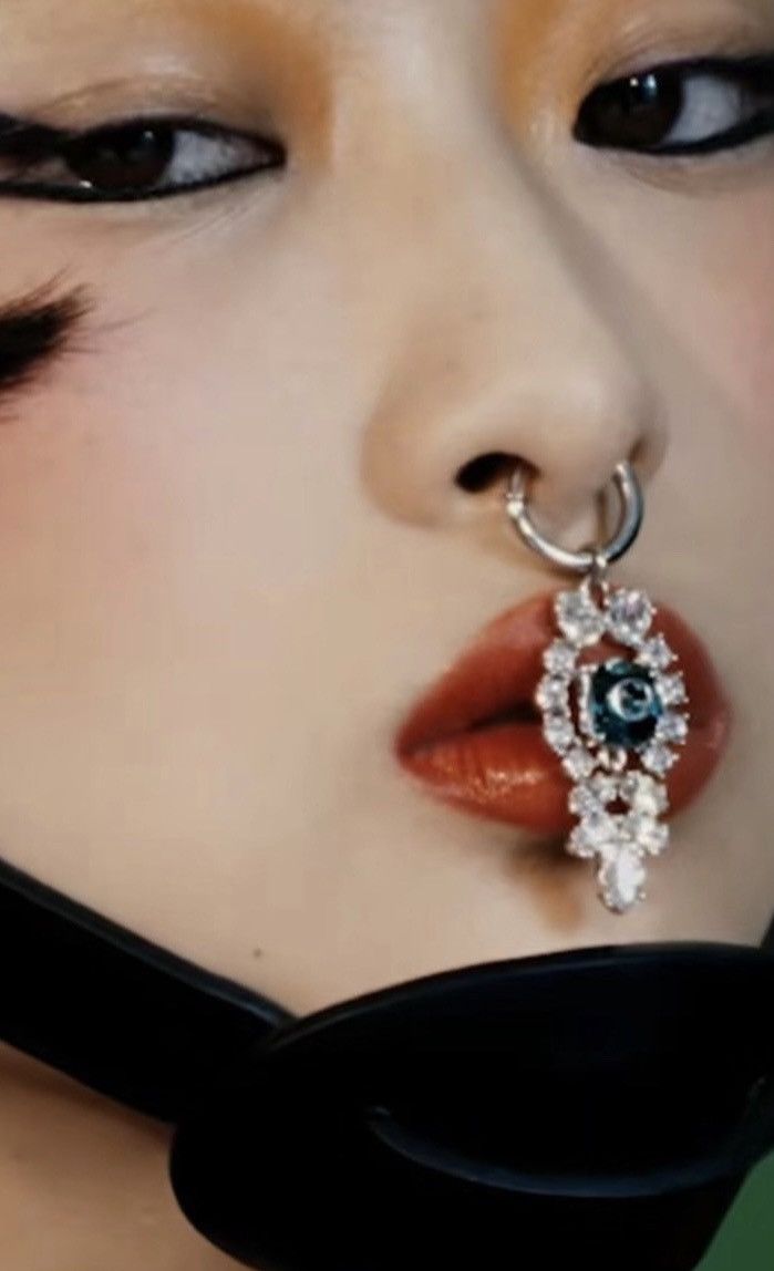 Gucci Runway Crystal G Nose Ring rare Grailed