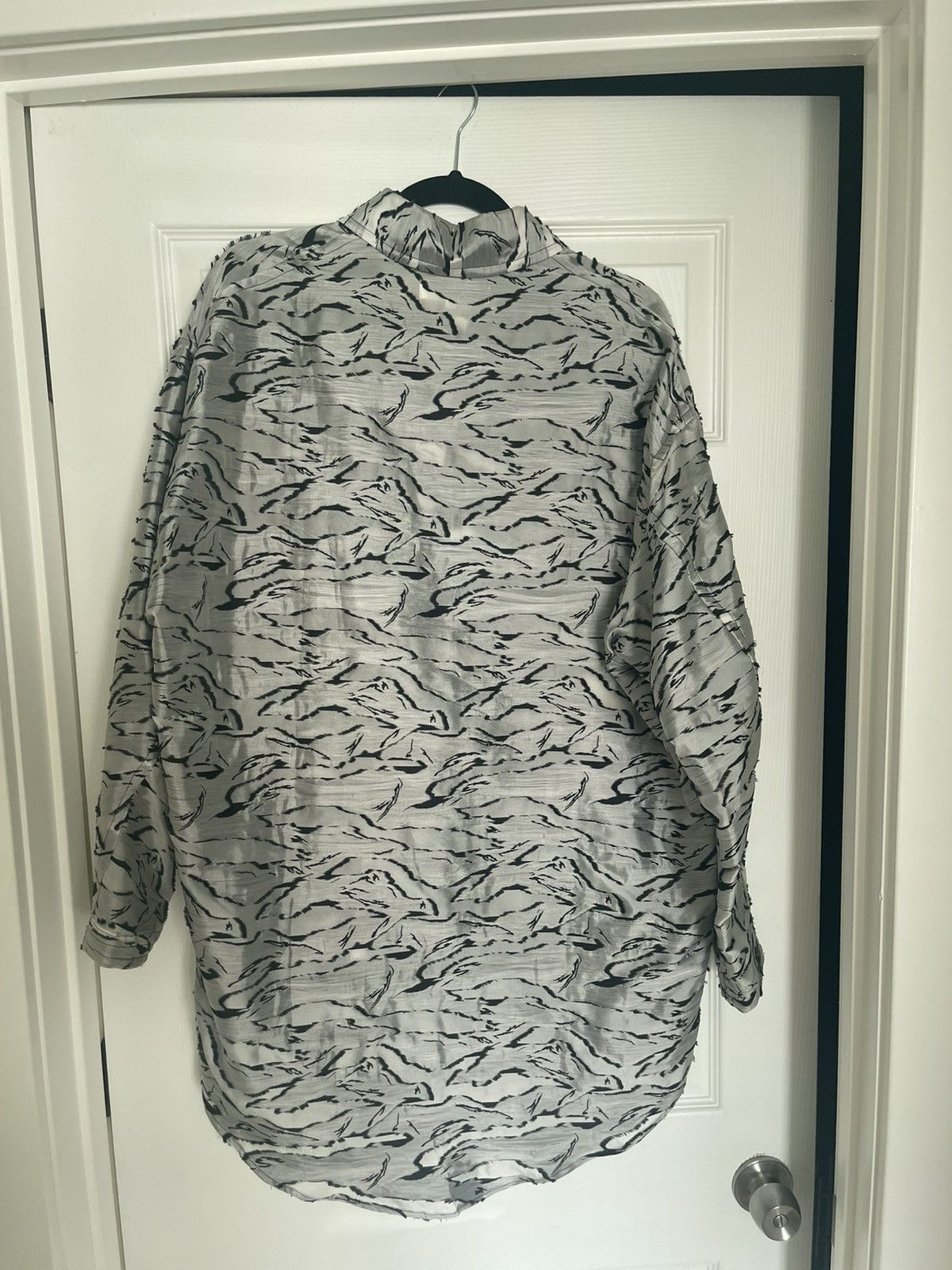 Sulvam Jacquard Grey & Black Overshirt Size US M / EU 48-50 / 2 - 2 Thumbnail