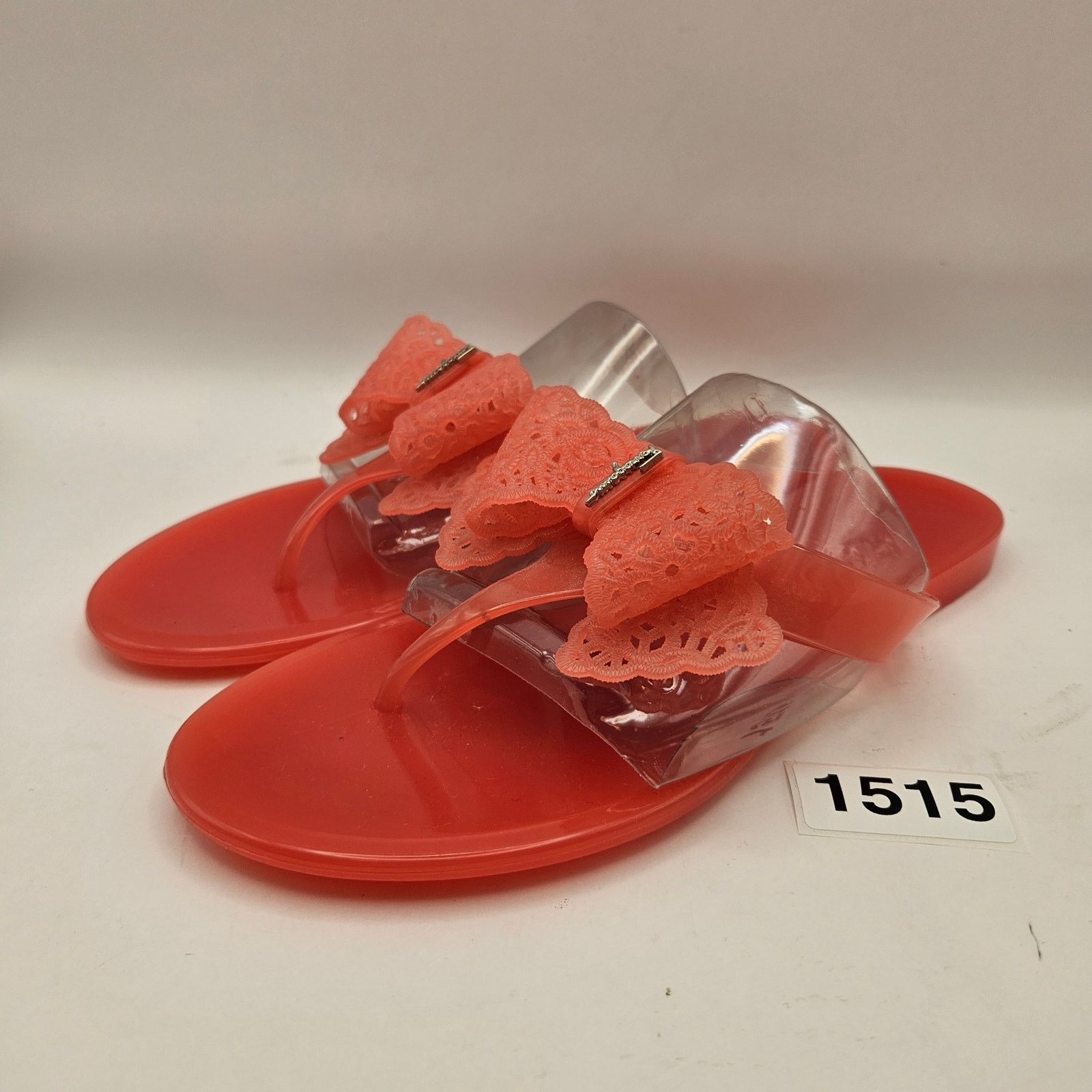 Salvatore Ferragamo SALVATORE FERRAGAMO WOMEN'S 6 JELLY THONG ORANGE SANDALS Size US 6 / IT 36 - 1 Thumbnail