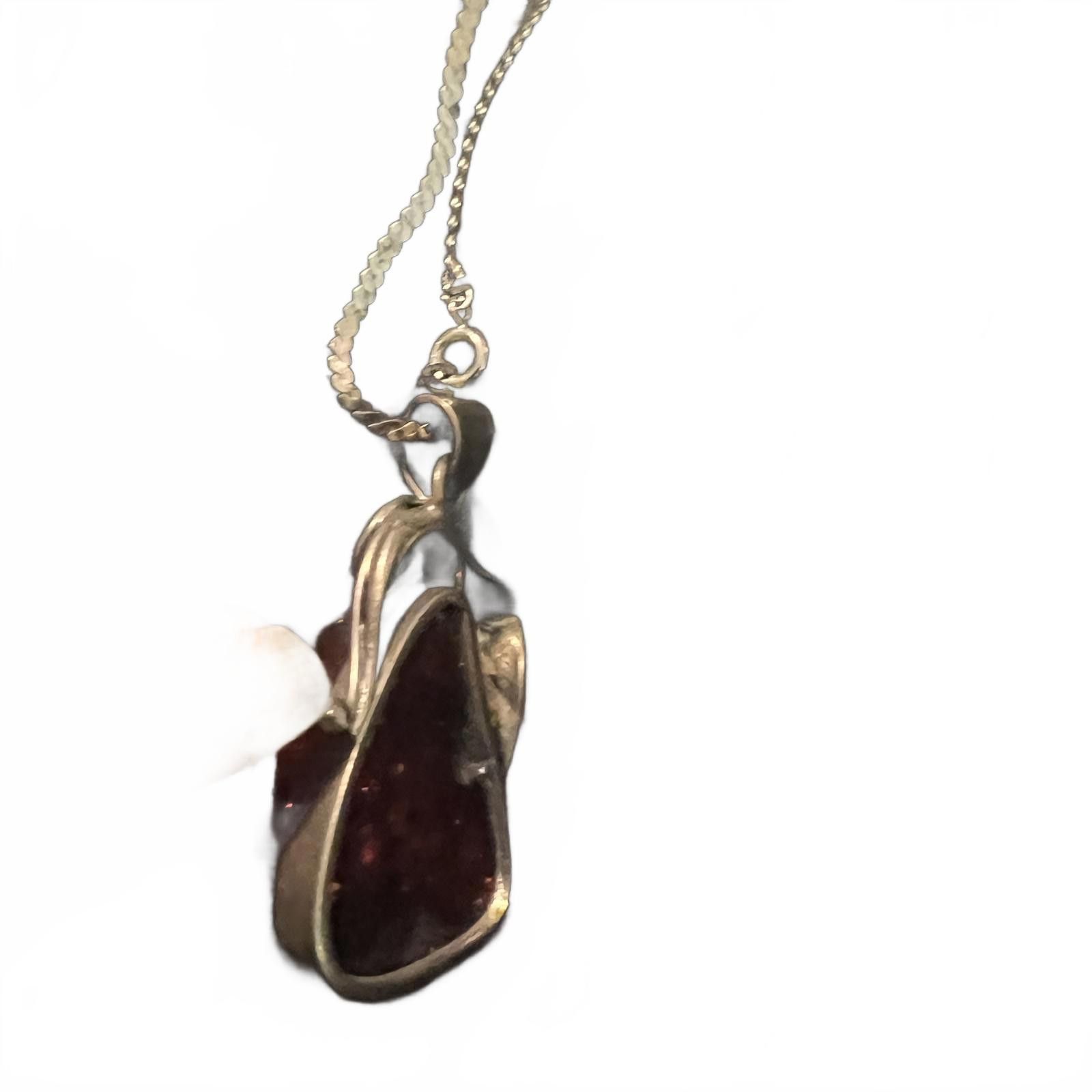 Unknown London Amber Pendant Necklace with Silver Chain Size ONE SIZE - 2 Thumbnail
