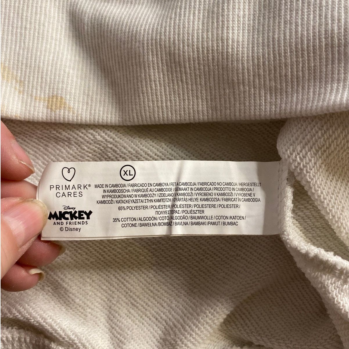 Disney Disney Mickey & Friends White Graphic Sweatshirt Primark XL Size XL / US 12-14 / IT 48-50 - 4 Thumbnail