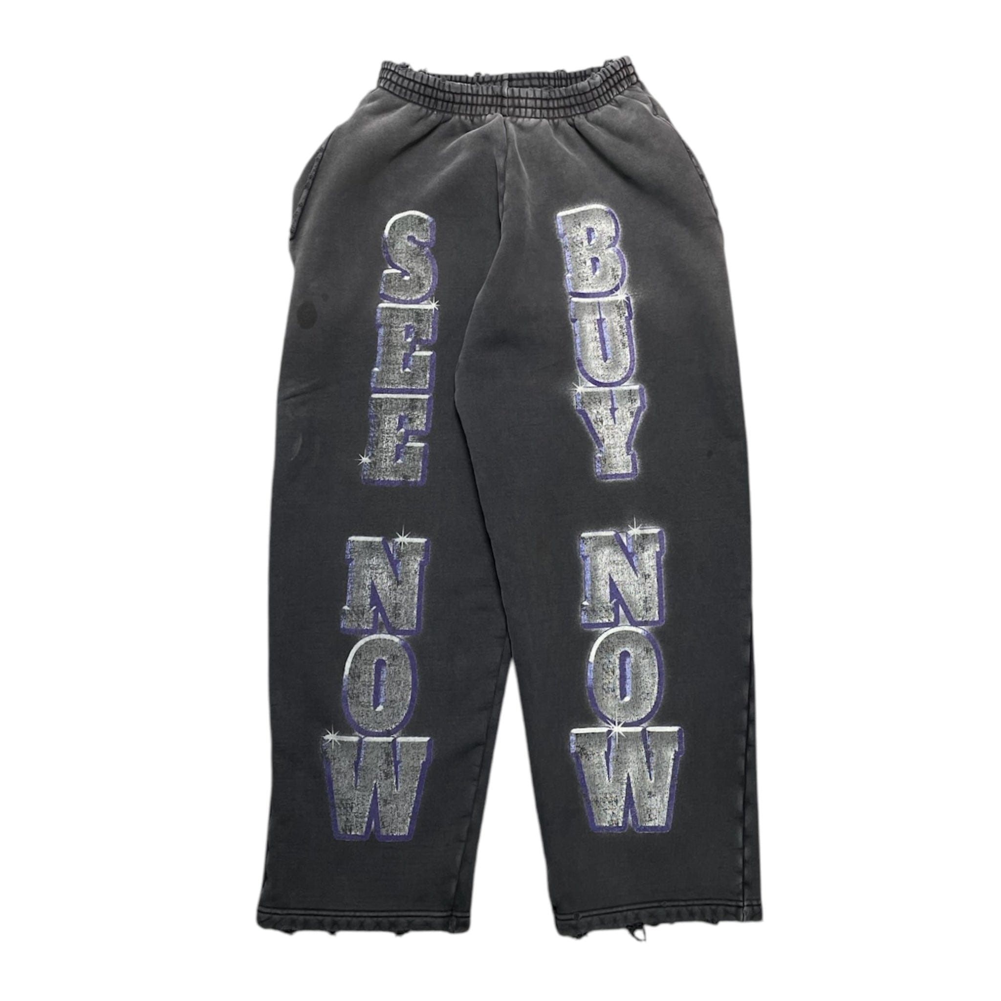 Balenciaga Slogan Sweatpants Steel Blue Size US 30 / EU 46 - 1 Thumbnail