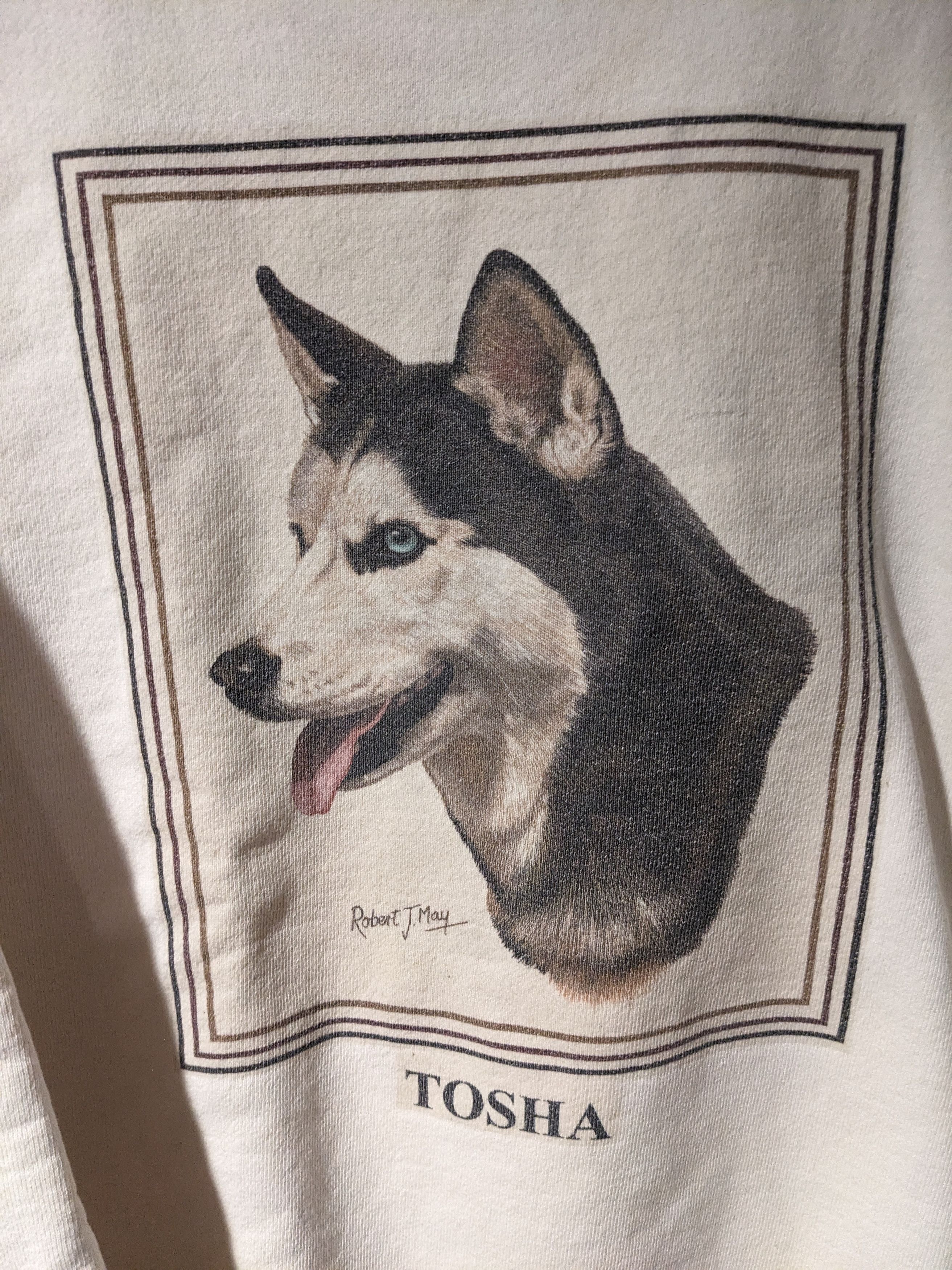 Vintage Vintage 90s Husky Animal Dog Nature Tosha Medium Sweatshirt Size US M / EU 48-50 / 2 - 2 Thumbnail