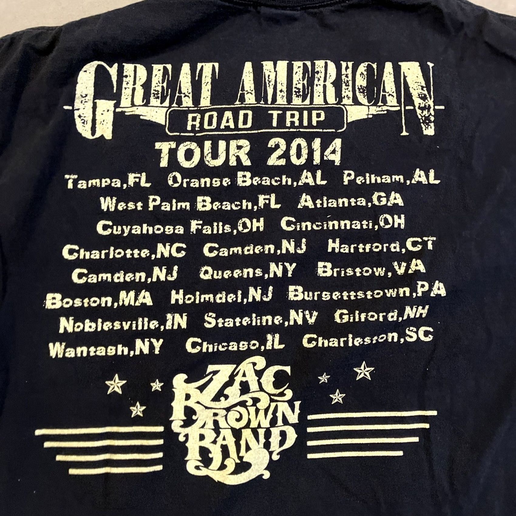 Fruit Of The Loom VINTAGE Zac Brown Band 2014 Great American Road Trip Concert T Shirt L Black Mens Regular T-Shirt Band Size US L / EU 52-54 / 3 - 5 Thumbnail