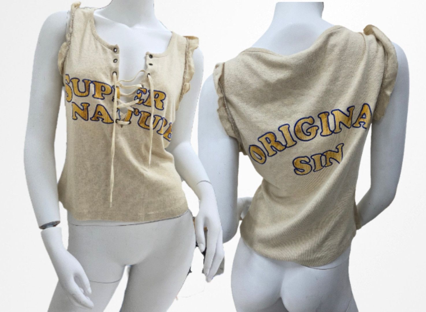 Dolce & Gabbana Dolce & Gabbana "Super Nature" Bella Hadid D&G Lace-Up Top Size L / US 10 / IT 46 - 1 Thumbnail