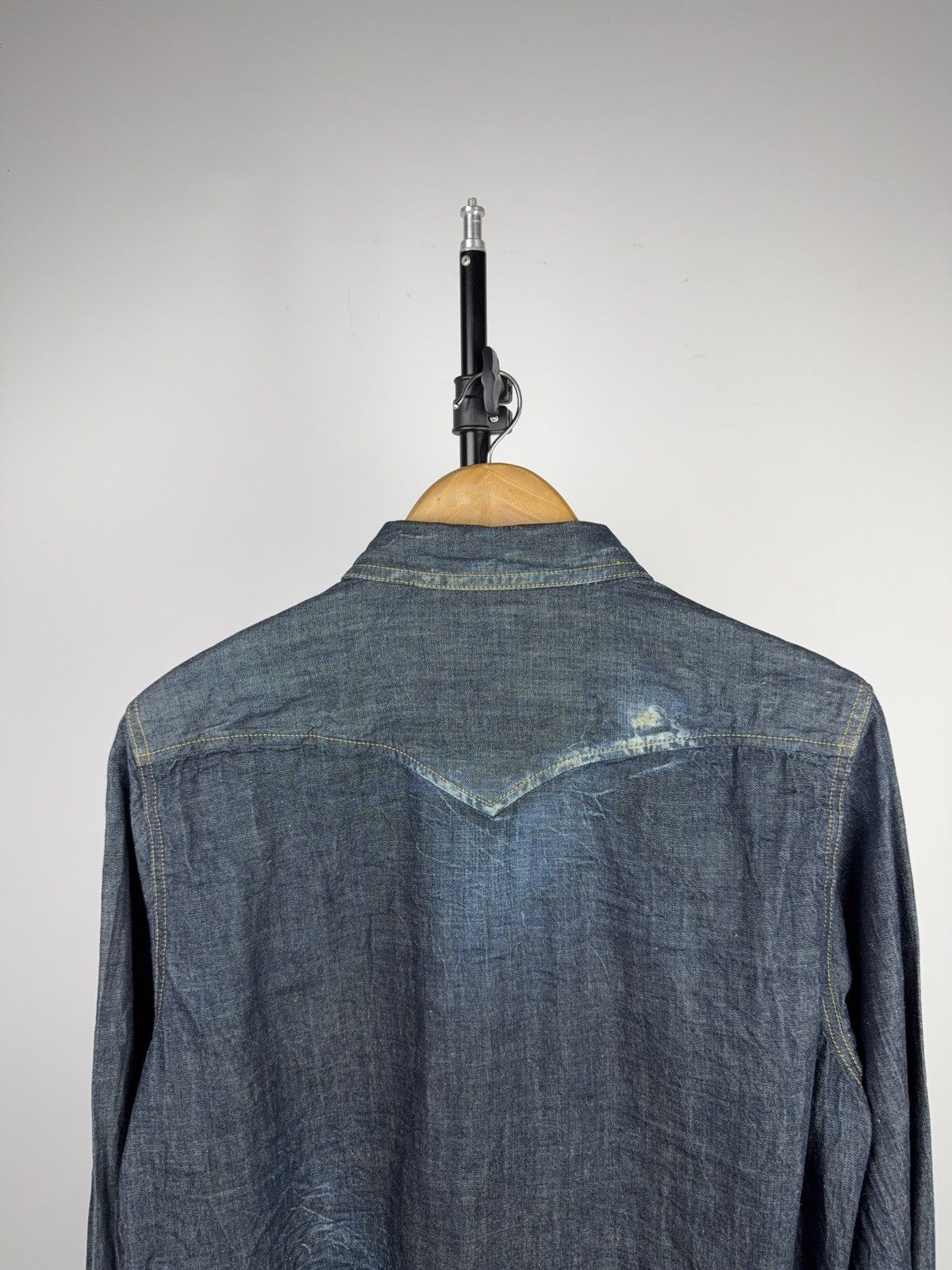 Diesel 00s Vintage Diesel Western Denim Shirt Faded Blue Cotton Size US L / EU 52-54 / 3 - 16 Thumbnail