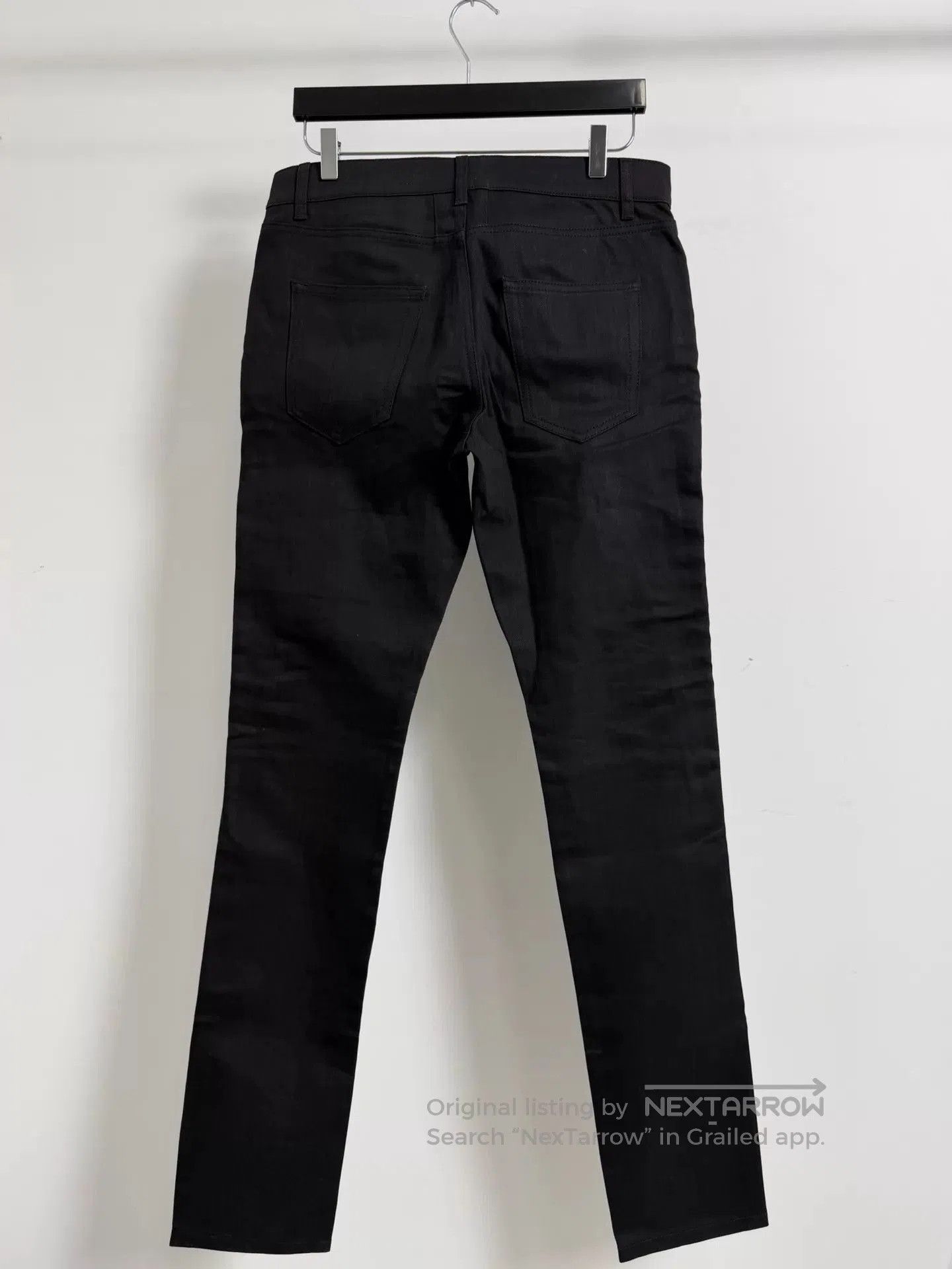 Saint Laurent Paris Black Denim Pants with Leather Panels and Zippers. Size US 32 / EU 48 - 2 Thumbnail