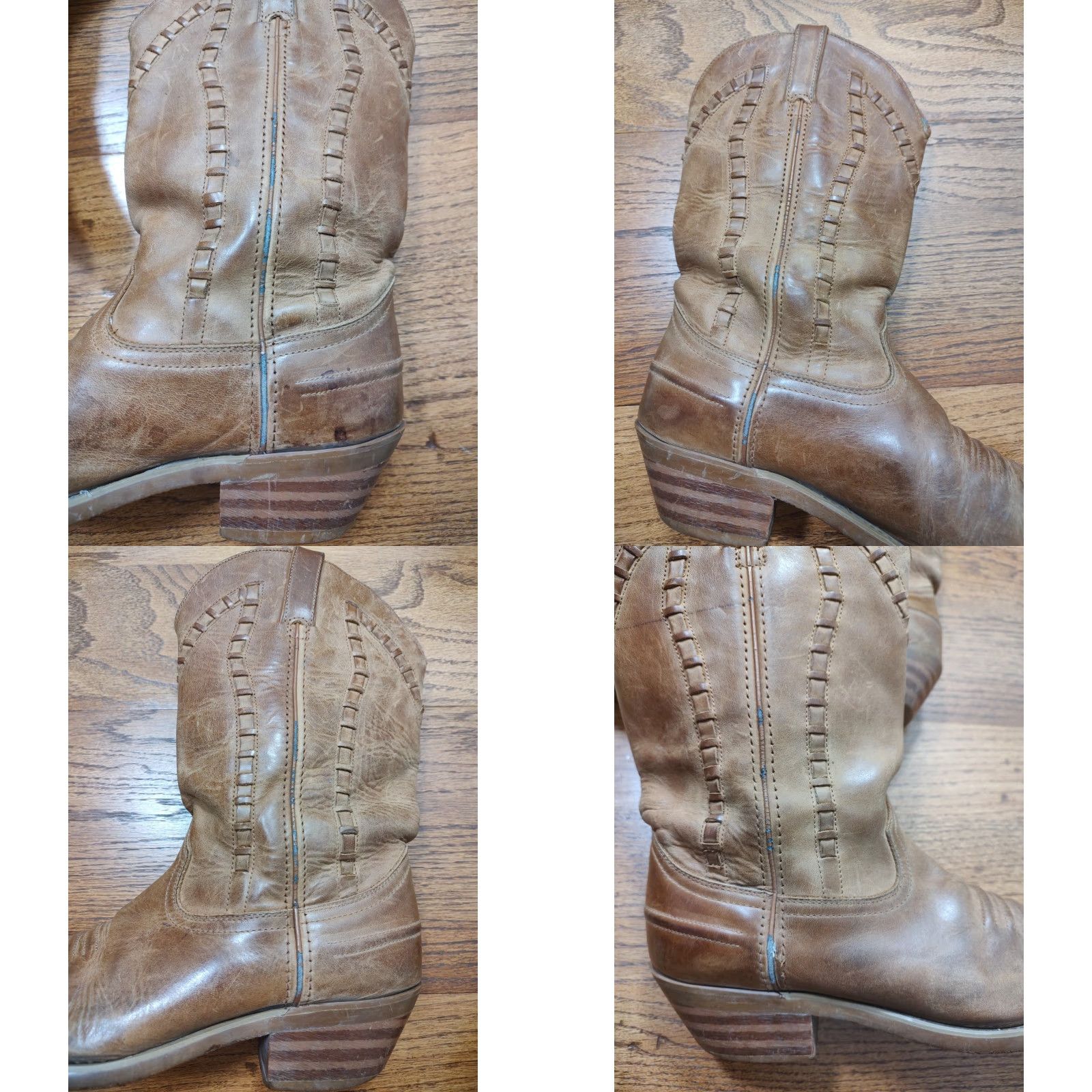 Durango VINTAGE Durango Western Cowboy Boots Mens 9.5 M Weave Square Toe Leather Boots RD5012 Size US 10 / EU 43 - 8 Thumbnail