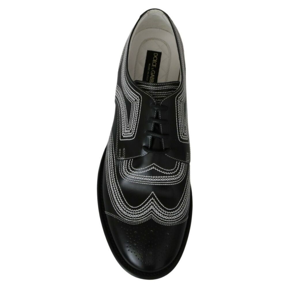 Dolce & Gabbana Dolce & Gabbana Elegant Black and White Derby Shoes Size US 11 / EU 44 - 4 Thumbnail