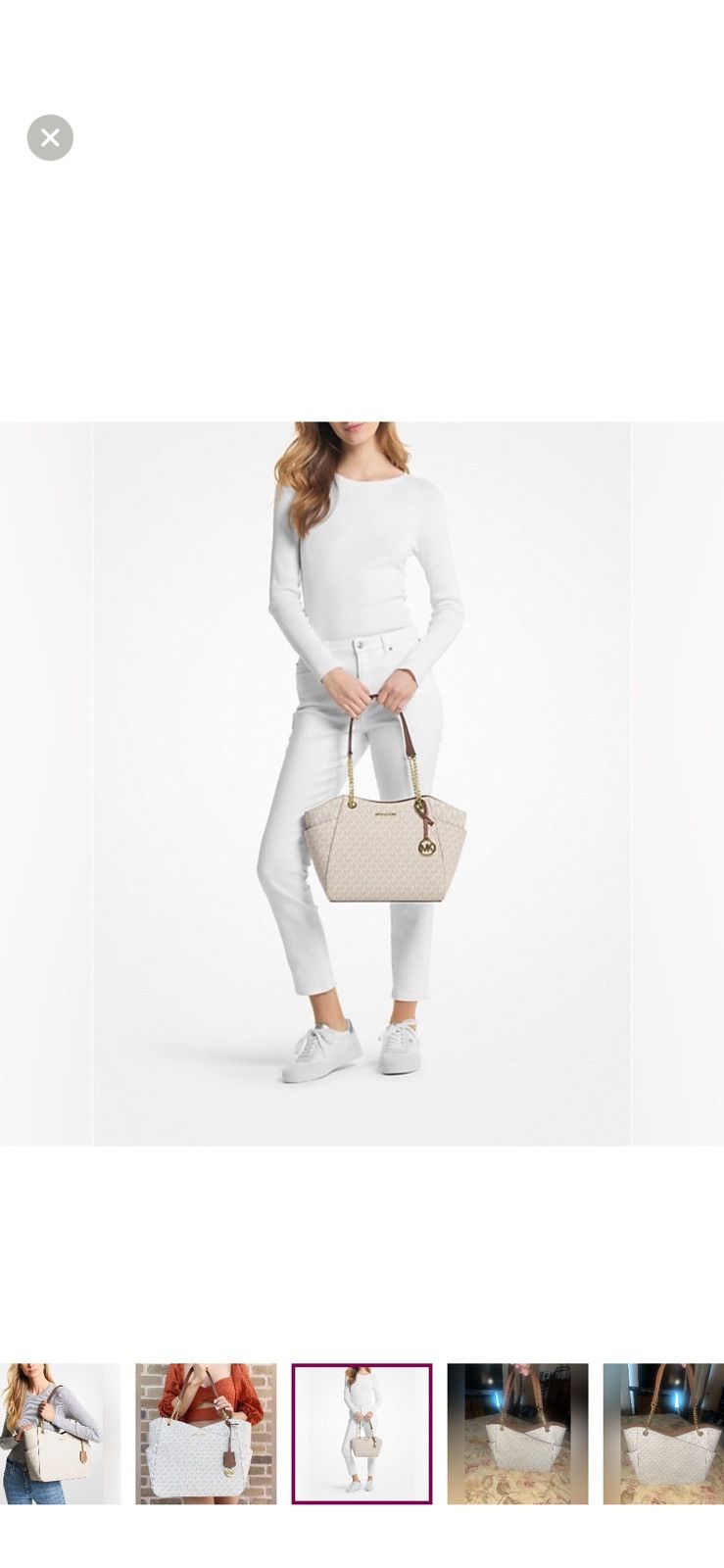 Michael Kors BRAND NEW Michael Kors Vanilla JetSet Large Shoulder Bag Size ONE SIZE - 4 Thumbnail