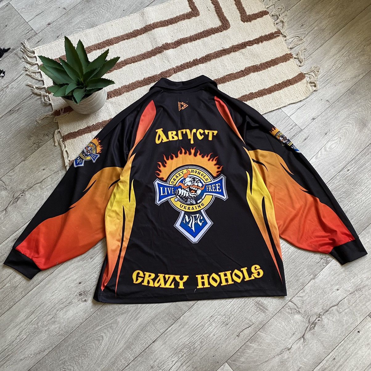 Harley Davidson AMAZING CRAZY HOHOLS UKRAINE MOTO CLUB FIRE JERSEY Size US XL / EU 56 / 4 - 3 Thumbnail
