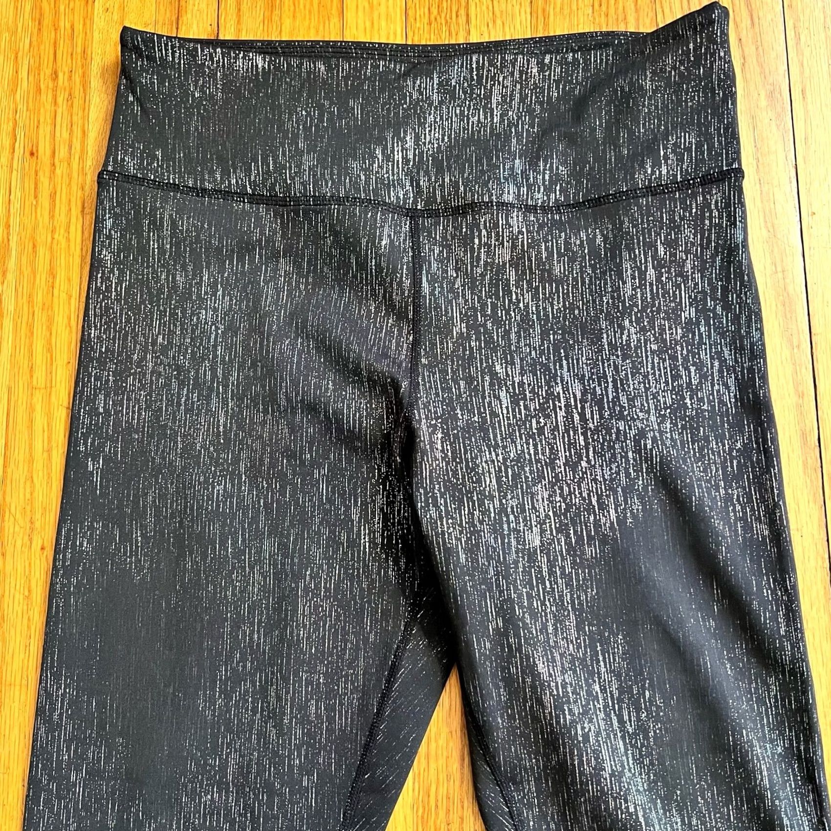 Vintage Zyia Leggings Womens 8-10 Black Metallic Crop Pants Size 30" / US 8 / IT 44 - 3 Thumbnail