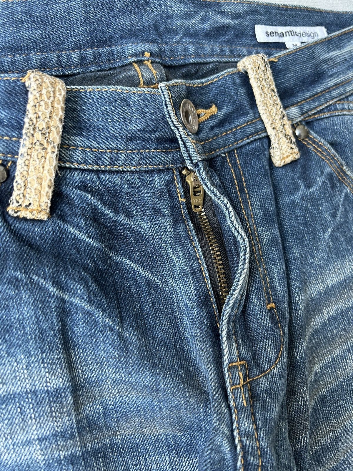 If Six Was Nine Y2K Semantic Design Snake Jeans Size US 32 / EU 48 - 15 Thumbnail