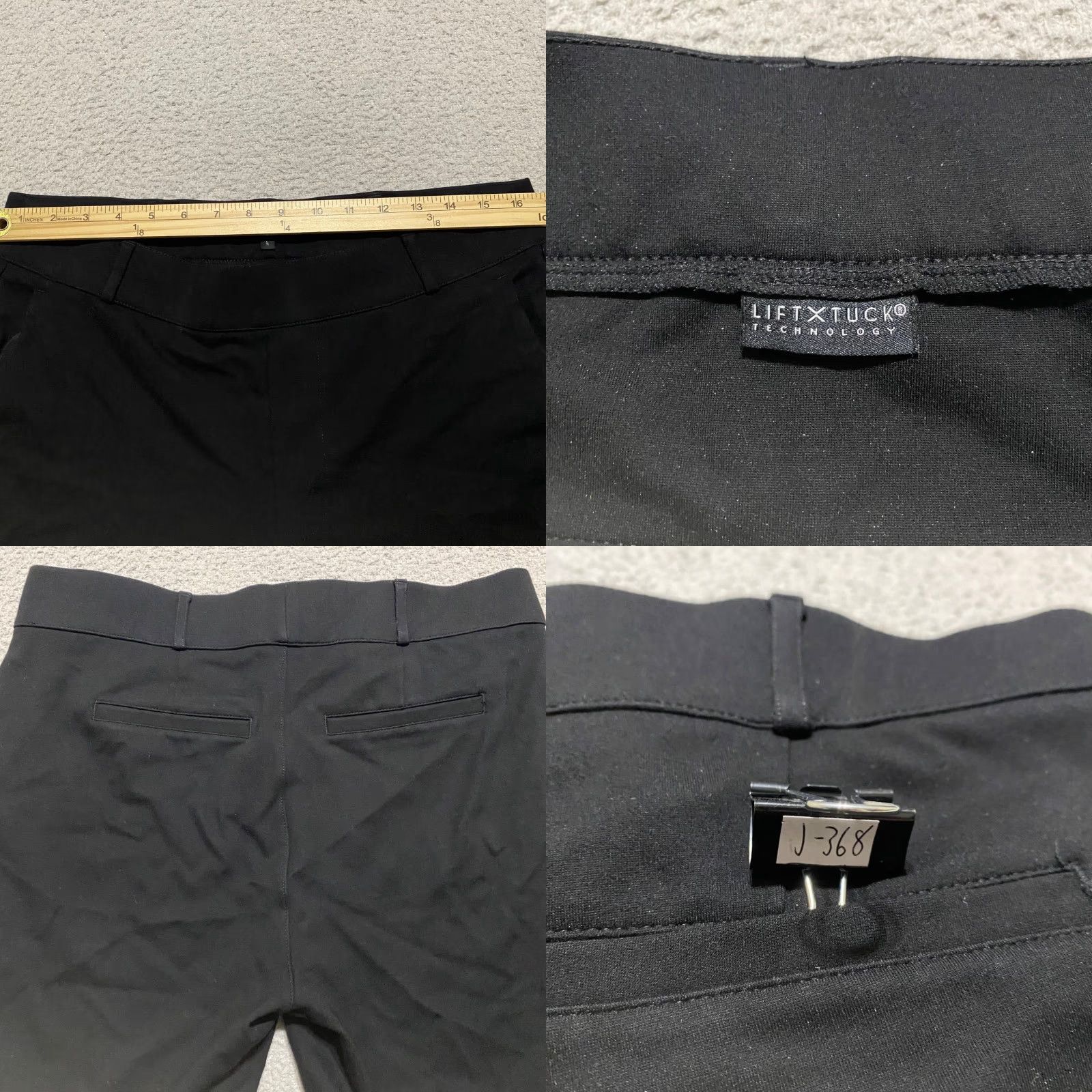 NYDJ NYDJ Womens Dress Pants Black Flared High Rise Pull On Pockets 32 Inseam 29 in VINTAGE? No Size 36" / US 14 / IT 50 - 8 Thumbnail