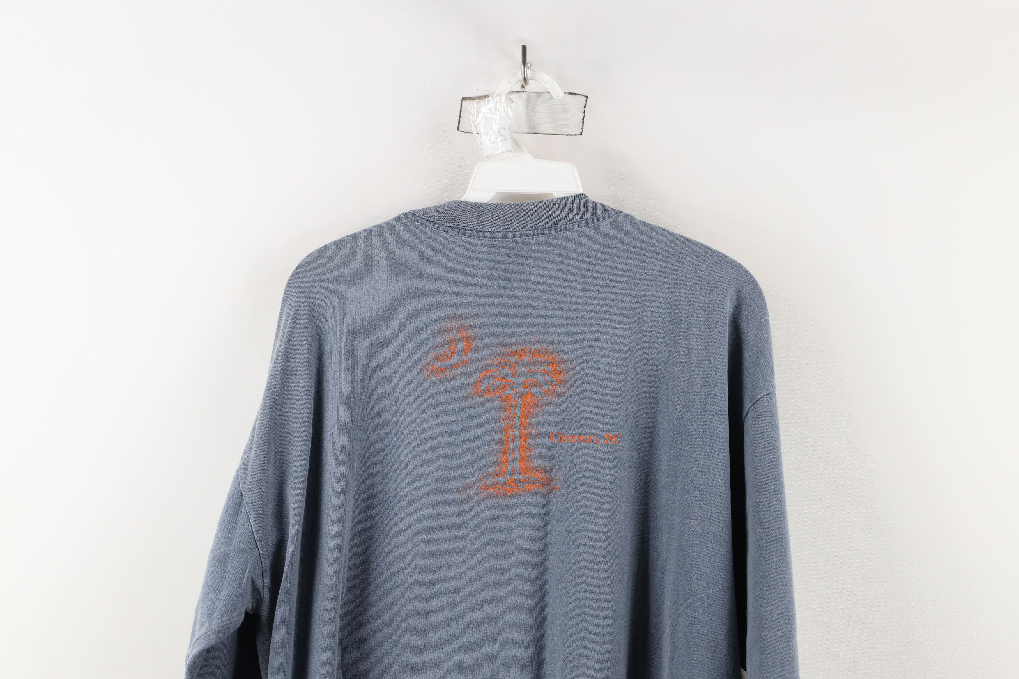 Vintage Vintage 90s Clemson Carolina Long Sleeve T-Shirt Blue USA Size US XL / EU 56 / 4 - 12 Thumbnail