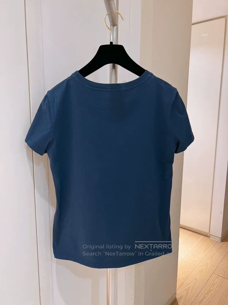 Hermes Hermes Dark blue single pocket short sleeve Size XS / US 0-2 / IT 36-38 - 2 Thumbnail