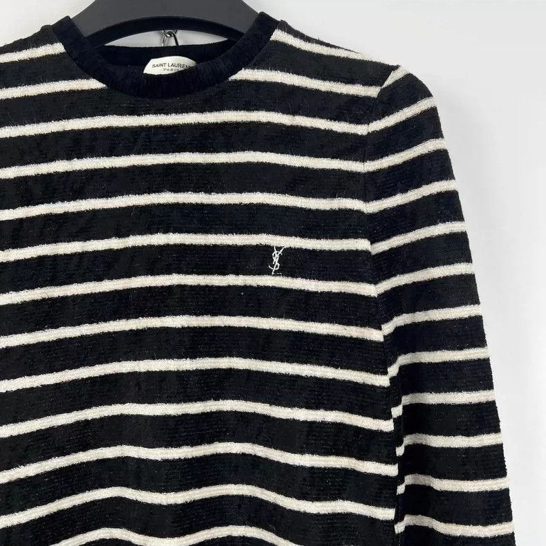 Saint Laurent Paris Saint Laurent Parisblack and white stripes and embroidered Size US S / EU 44-46 / 1 - 1 Thumbnail