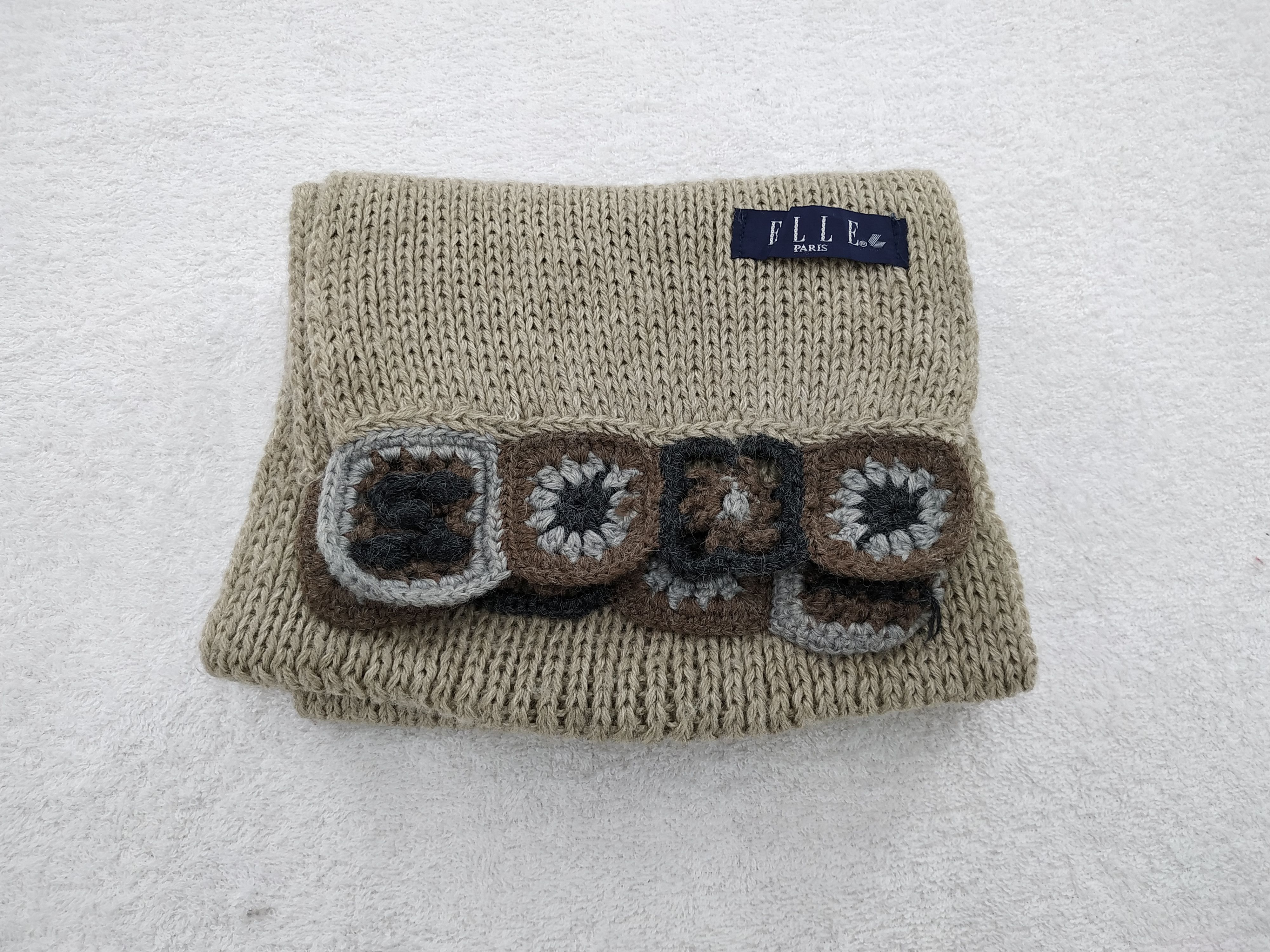 Vintage Vintage Elle Wool Scarf/Muffler/Neckwear MF047 Size ONE SIZE - 3 Thumbnail