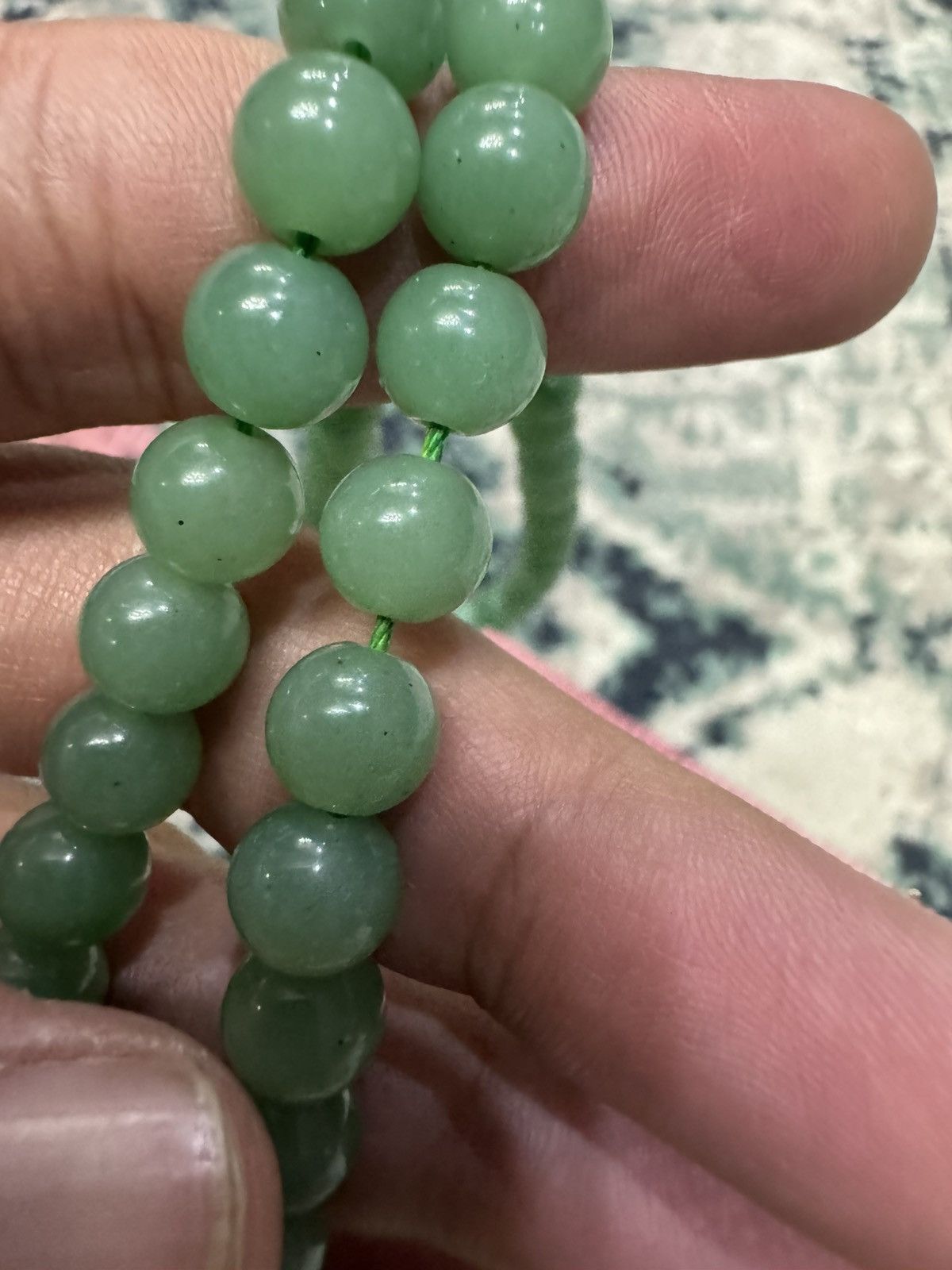 Vintage GREEN JADEITE BEADS NECKLACE Size ONE SIZE - 4 Thumbnail