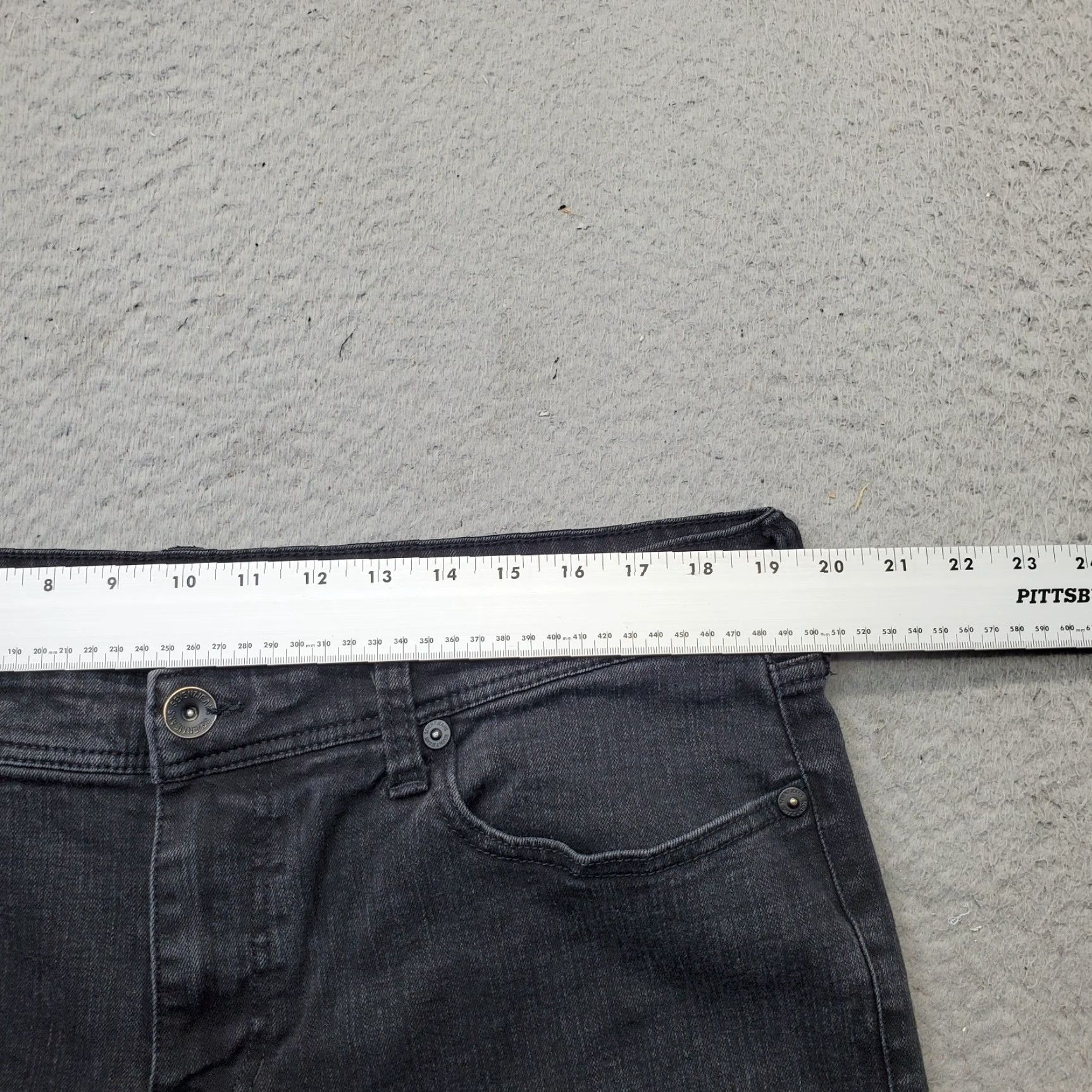 Vintage Seven7 Jeans Mens 38x32 Black Denim Slim Straight Fit Dark Wash 5-Pocket Design Size US 38 / EU 54 - 6 Thumbnail