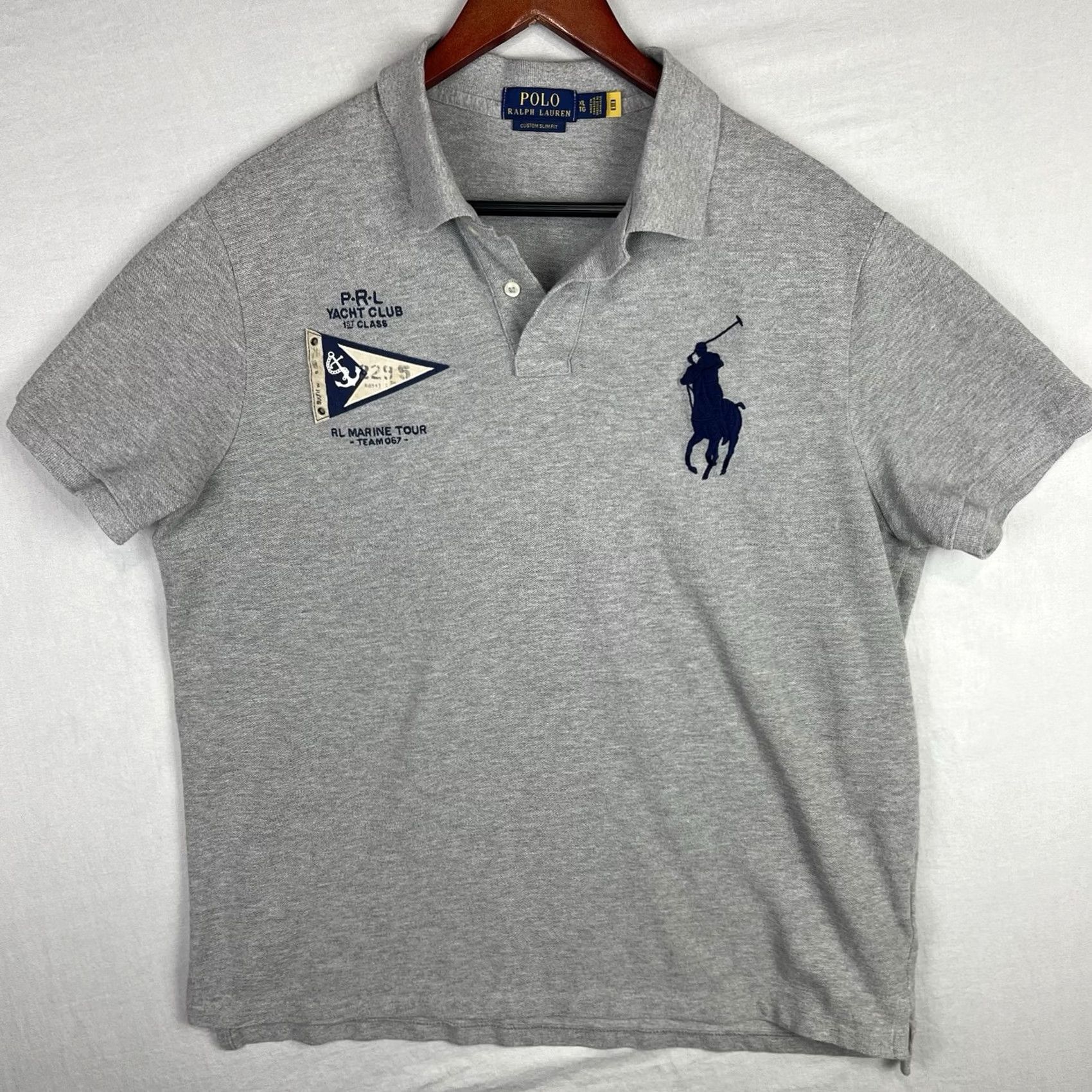 Polo Ralph Lauren Polo Ralph Lauren Polo Shirt Mens XL Gray Yacht Club Custom Slim Fit Big Pony Polo Shirt Mens XL Gray Yacht Club Slim Fit Beac h Surfing Size US XL / EU 56 / 4 - 2 Thumbnail