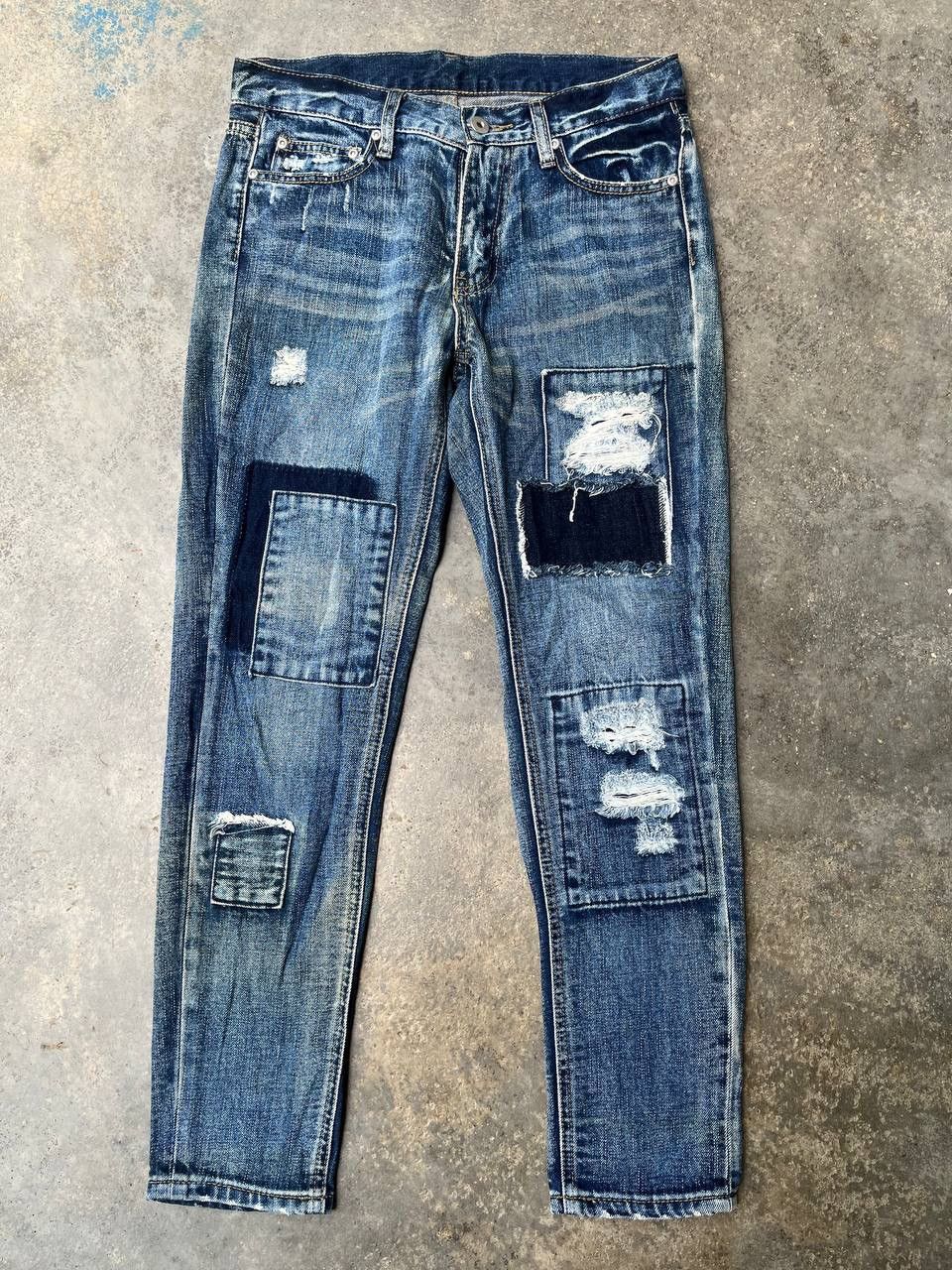 Vintage VINTAGE PATCHWORK JEANS RARE COLOUR Size US 31 - 5 Thumbnail
