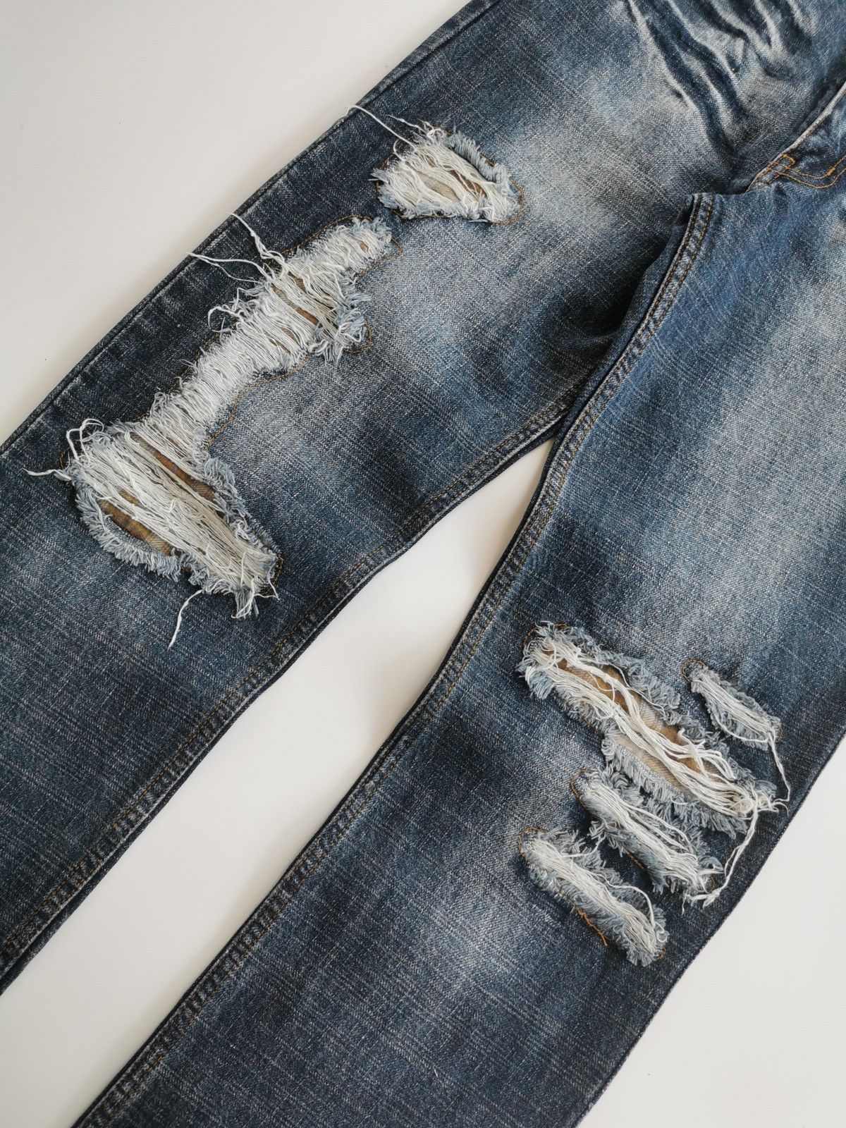 Japanese Brand Nylaus Distressed Patchwork Repaired Denim Jeans Size US 30 / EU 46 - 3 Thumbnail