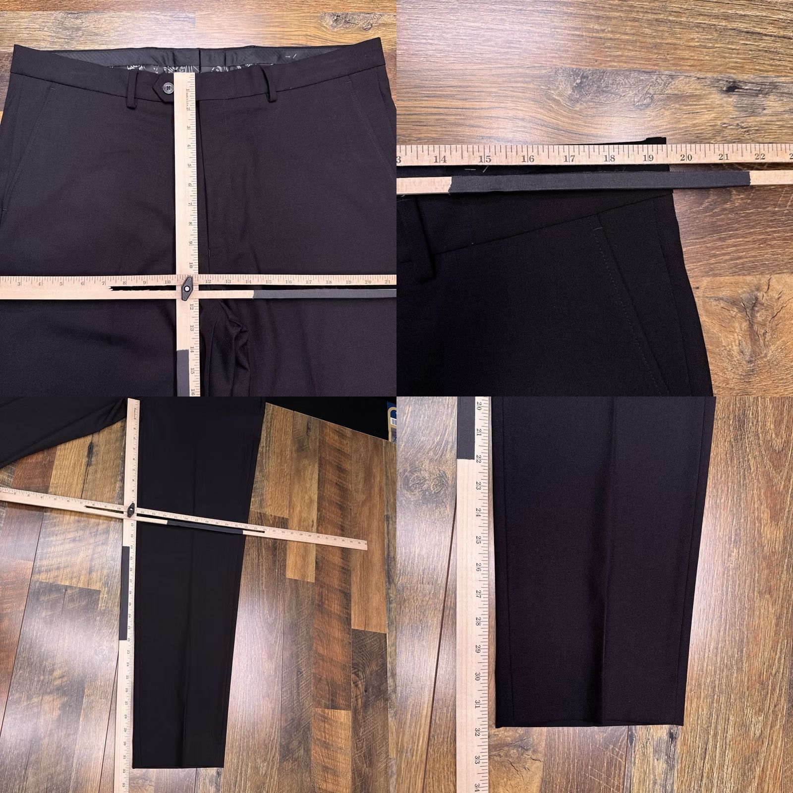 Nautica Nautica Dress Pants Mens 38x32 Black Straight Leg Flat Front Dry Clean Only Regular Fit Wedding Business Formal Pants Size US 38 / EU 54 - 8 Thumbnail
