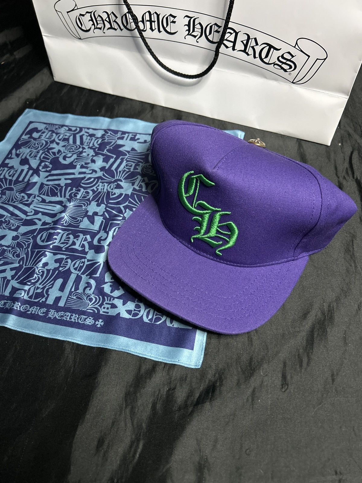 Chrome Hearts Chrome Hearts Puprle/Green BaseBall Hat Size ONE SIZE - 1 Thumbnail