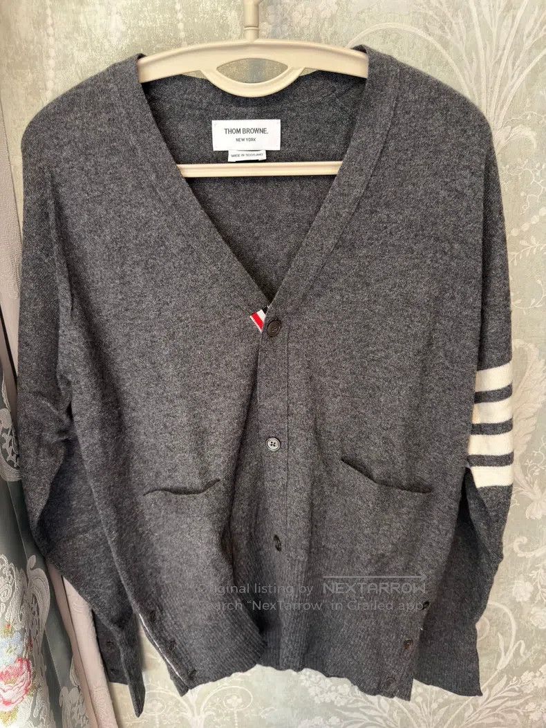 Thom Browne Gray Cashmere Cardigan