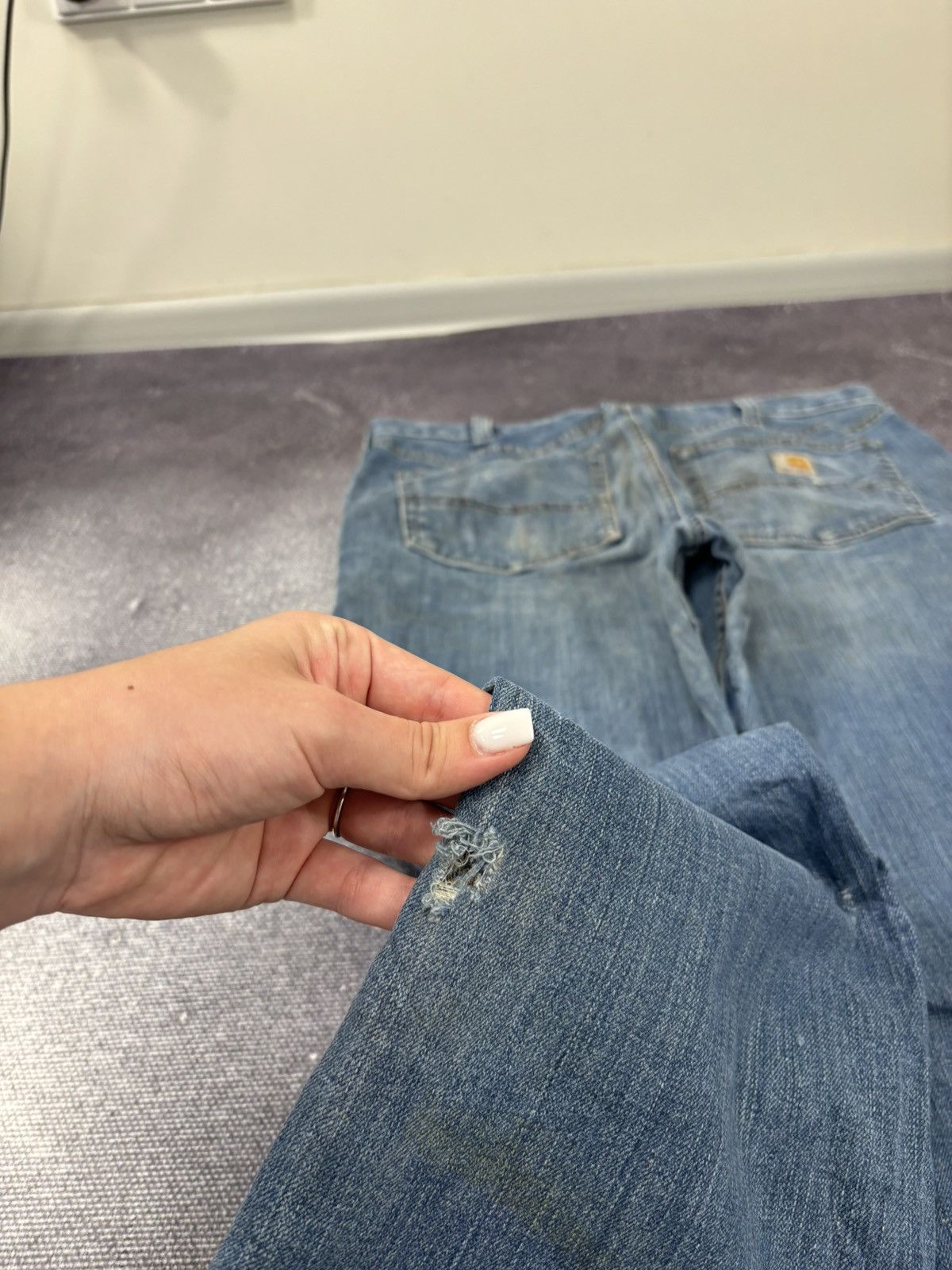 Carhartt Vintage Carhartt Relaxed Fit Workwear Faded Blue Denim Jeans Size US 34 / EU 50 - 6 Thumbnail