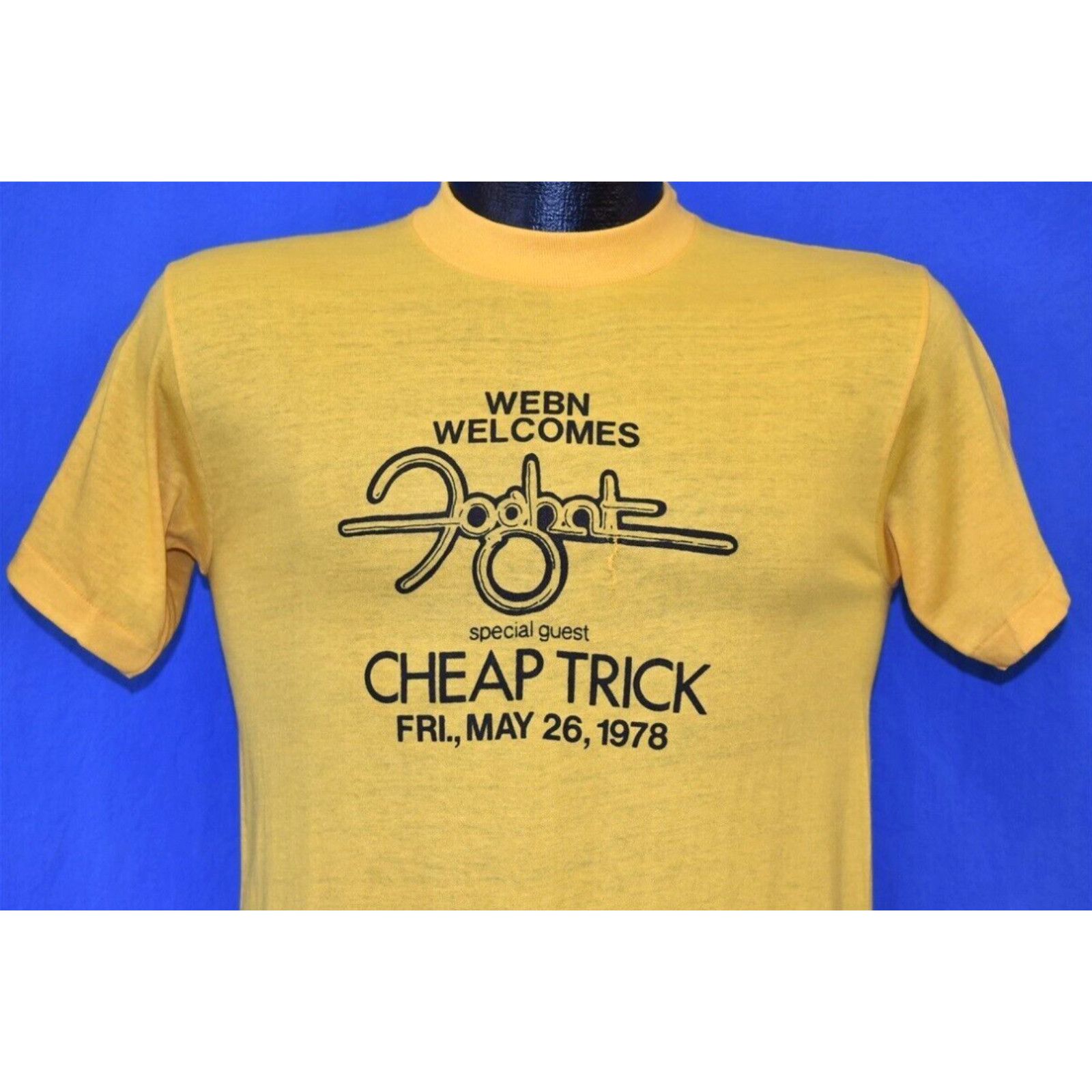 image of Vintage 70's Foghat Cheap Trick Webn Cincinnati Riverfront May 26 1978 T-Shirt S in White (Size Sma