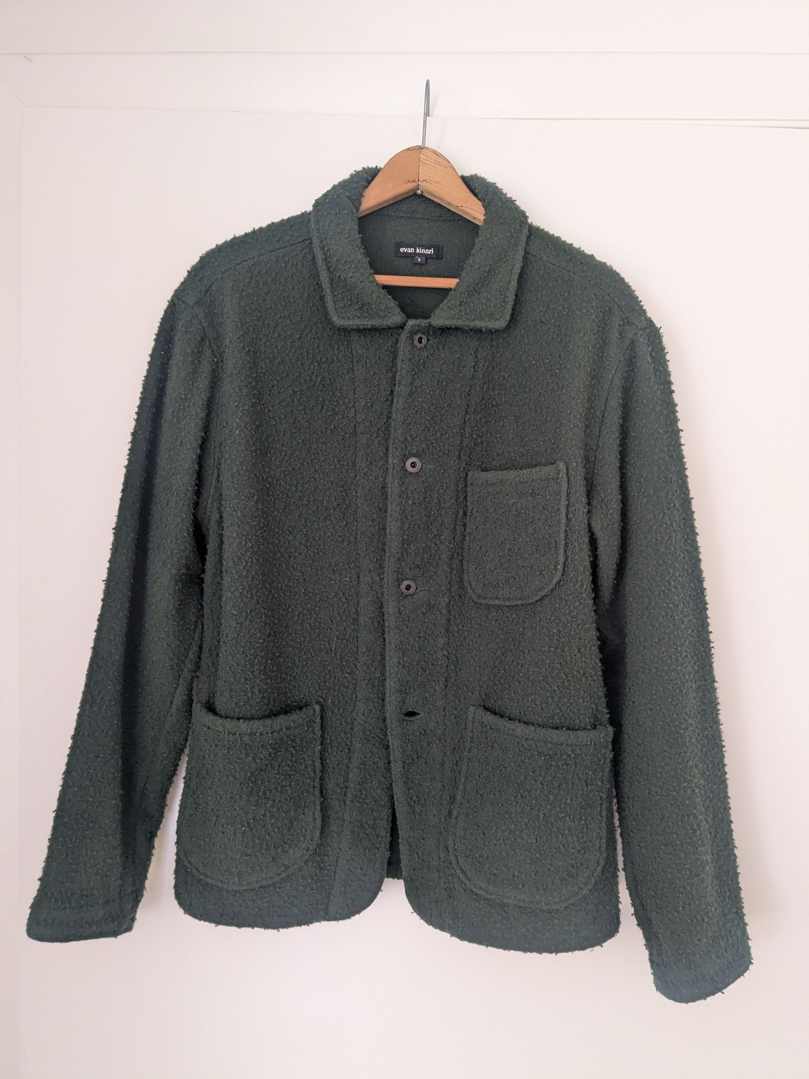 Evan Kinori Evan Kinori Green Casentino Wool Three Pocket Jacket Size US S / EU 44-46 / 1 - 1 Thumbnail