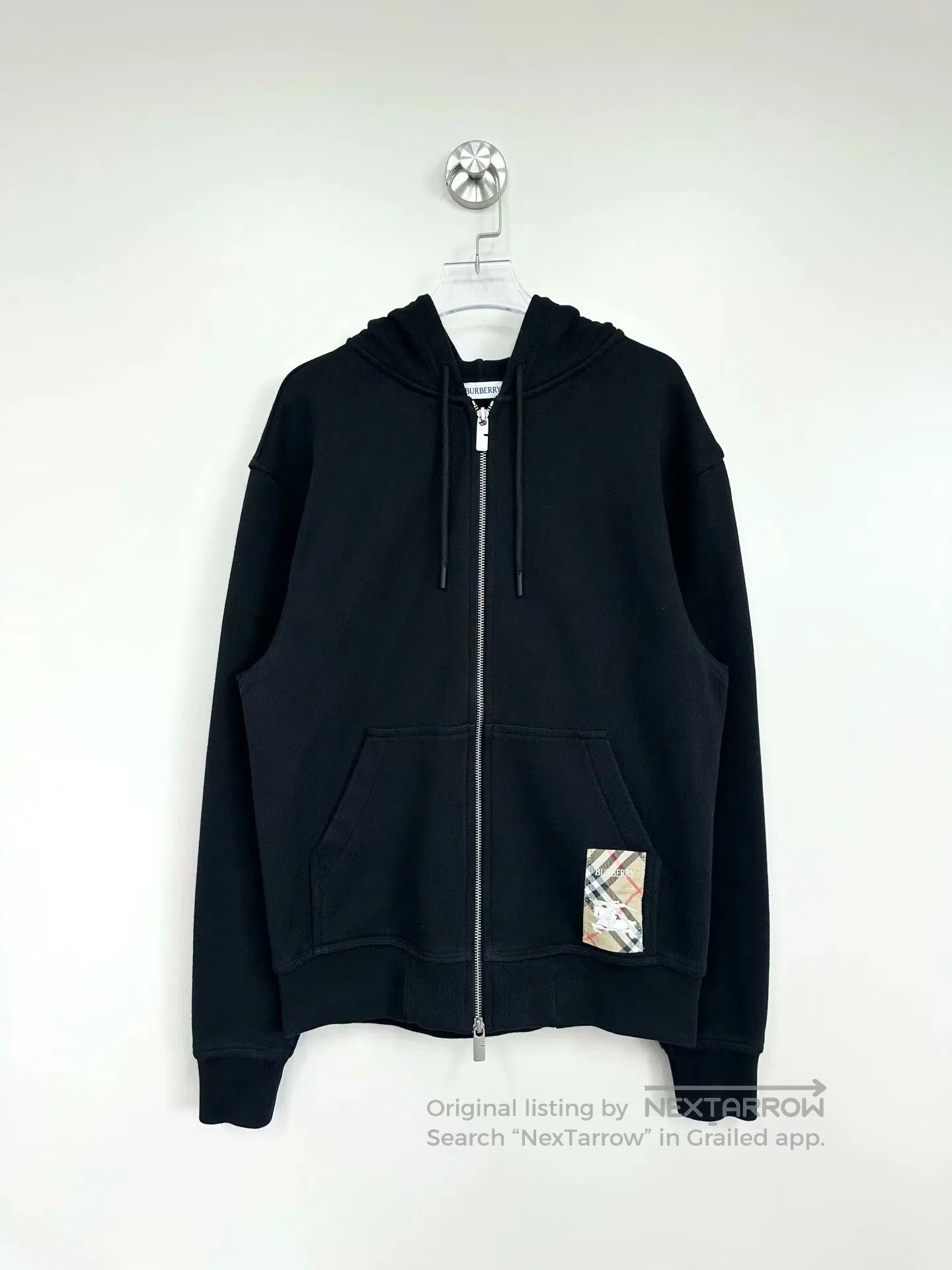 Burberry Burberry Black Warhorse Plaid Logo Hooded Zip-up Jacket| Size S / US 4 / IT 40 - 1 Thumbnail