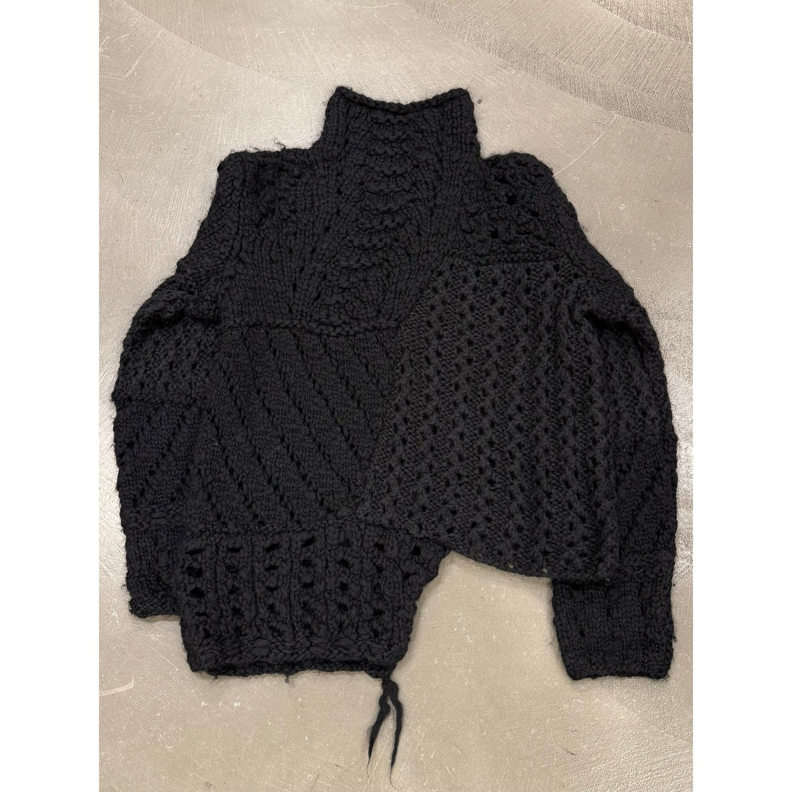 Giorgio Armani 1990s Emporio Armani patchwork heavy hand knitted sweater Size XXL / US 16-18 / IT 52-54 - 2 Thumbnail