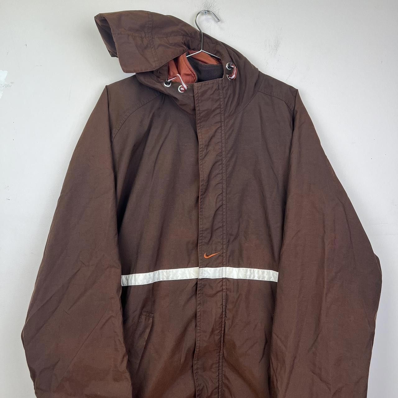 Nike 90s Nike Men's Brown Hooded Jacket with Reflective Stripe Size US XL / EU 56 / 4 - 2 Thumbnail