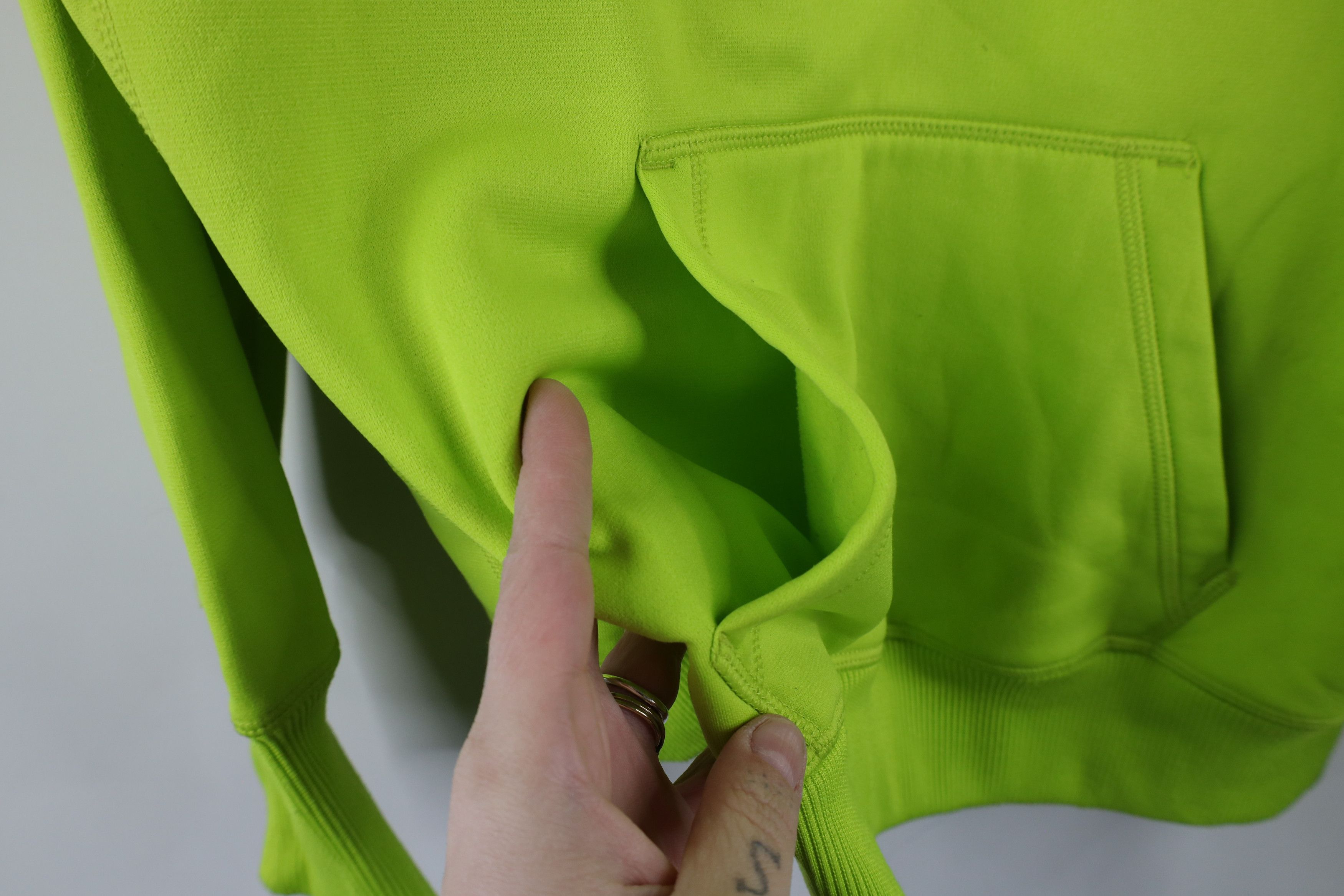 Nike × Vintage Vintage Y2K Nike Scott Mini Swoosh Fleece Lined Hoodie Lime Size M / US 6-8 / IT 42-44 - 9 Thumbnail