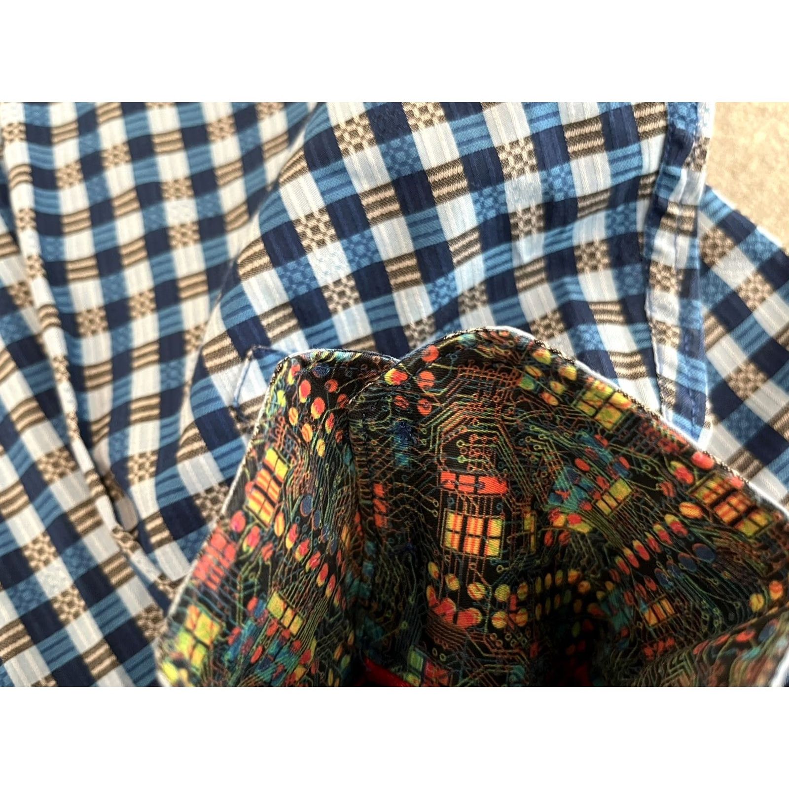 Robert Graham Robert Graham Button-Up Shirt Plaid Long Sleeve Mens Large Blue 100% Cotton Regular Size US L / EU 52-54 / 3 - 3 Thumbnail