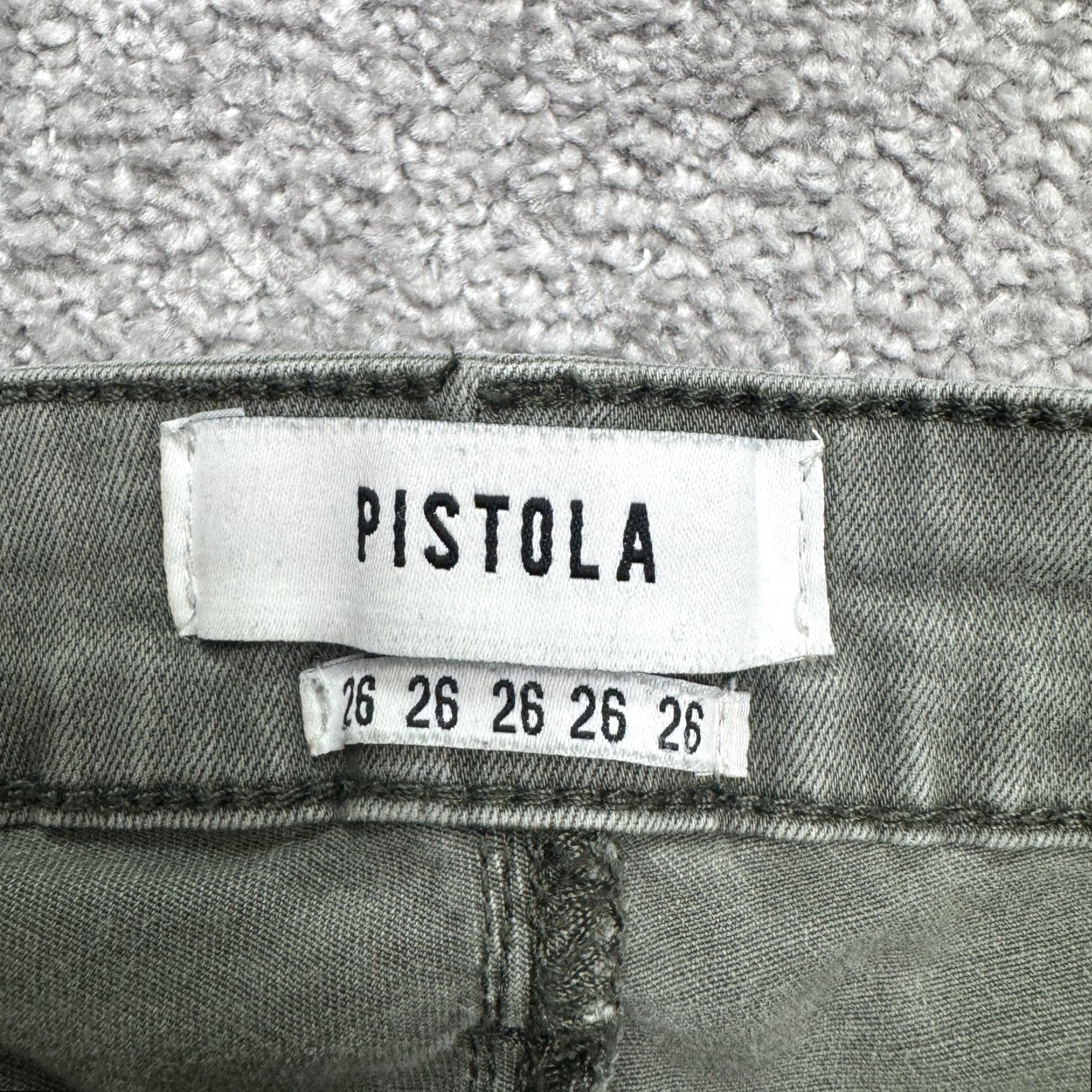 Pistola Pistola Moto Skinny Denim Jeans Womens 26 Olive Green Ankle Zip Pocket 25x25 Size 26" / US 2 / IT 38 - 6 Thumbnail