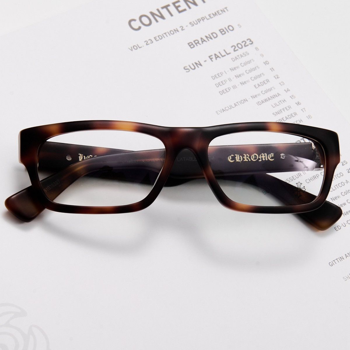 Chrome Hearts CHROME HEARTS INFLATABLE DATE - A MATTE BUTTERSCOTCH TORTOISE GLASSES Size ONE SIZE - 6 Thumbnail