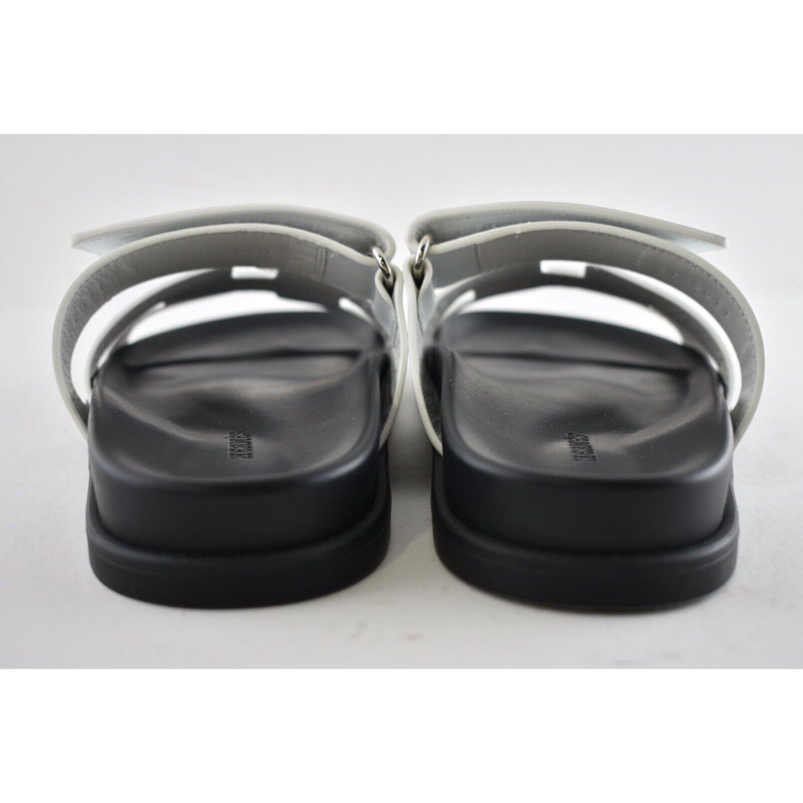 Hermes Hermes Chypre Sandal Black White Calfskin Leather H Logo Size US 11.5 / IT 41.5 - 11 Thumbnail