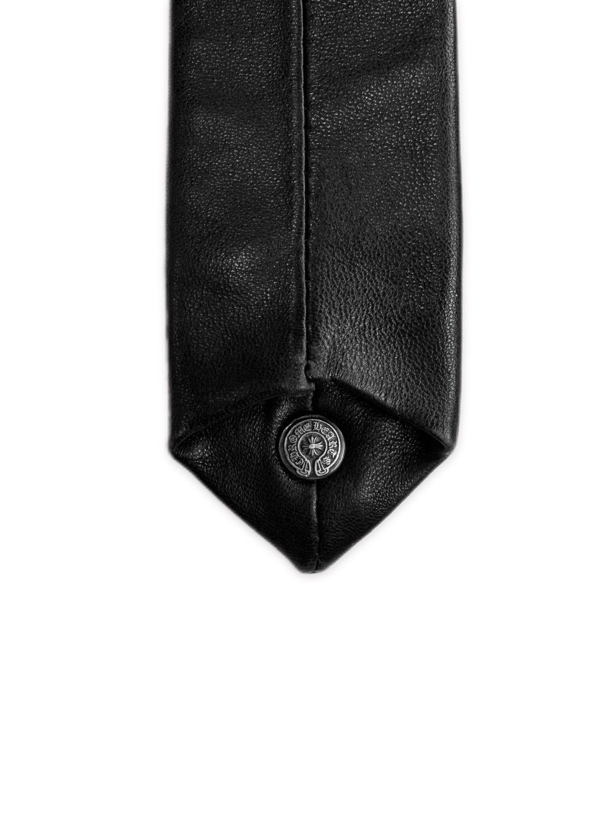 Chrome Hearts Chrome Hearts Fleur de Lis Pendant Black Leather Suit Neck Tie Size ONE SIZE - 4 Thumbnail