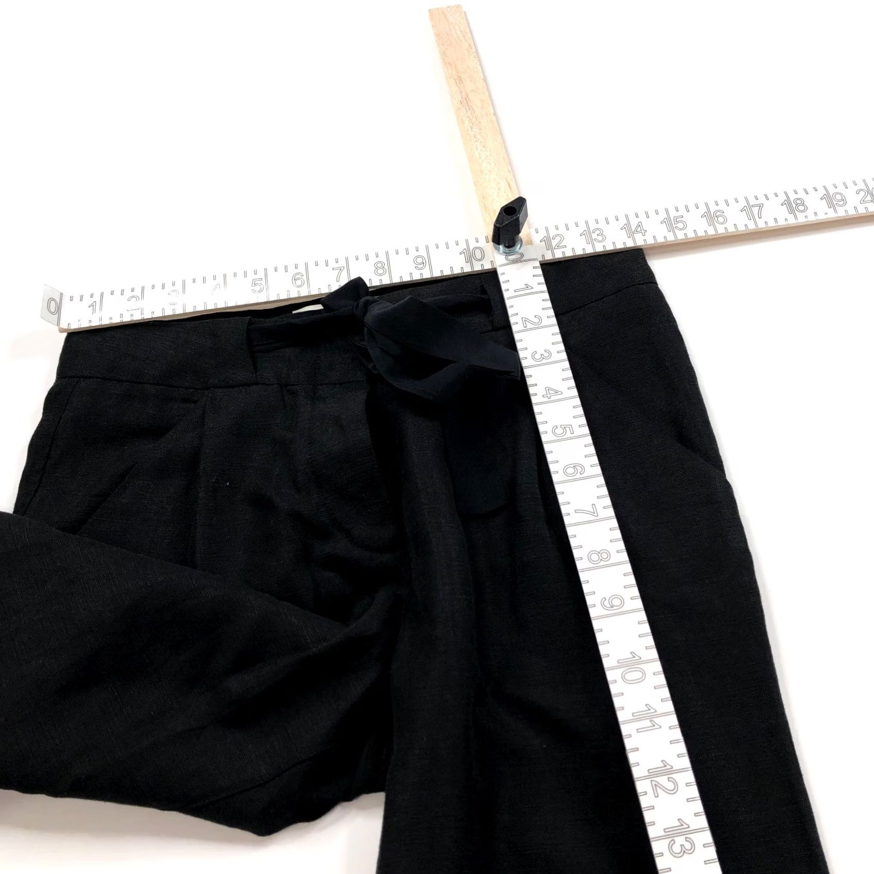 Aritzia Aritzia Wilfred Allant Linen Pants Black Mid Rise 00 28W 22L Front Pockets Flat Front Casual Modern Straight Womens Size 24" / US 00 / IT 34 - 7 Thumbnail