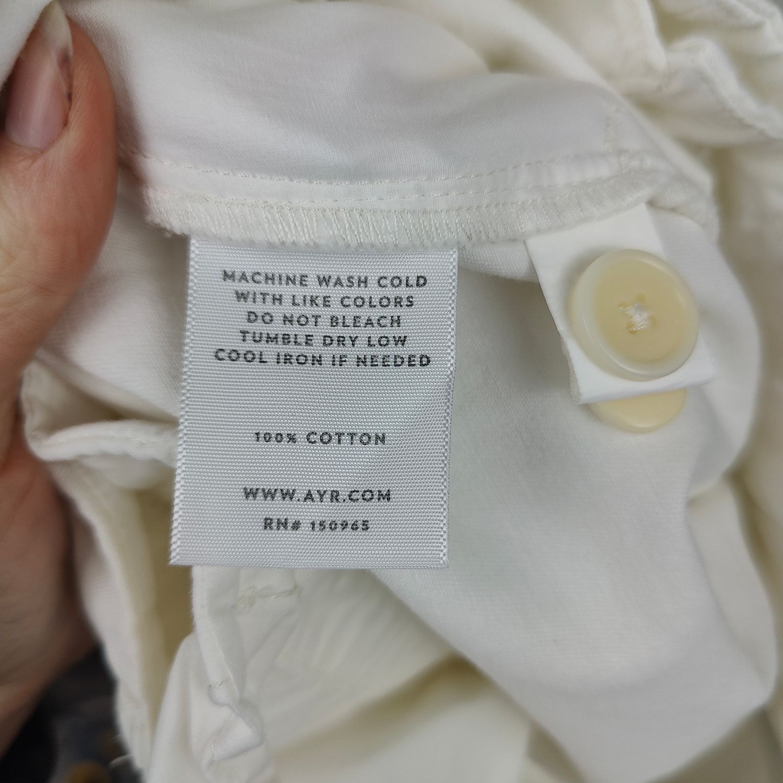 Other Ayr The Metropolitan Pants Womens 4 White Pleated Cotton Size 27" / US 4 / IT 40 - 6 Thumbnail