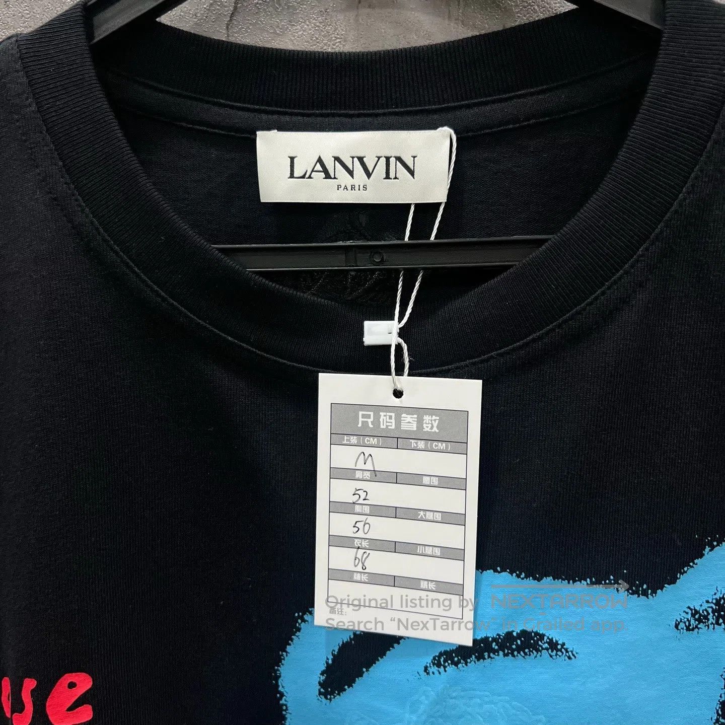 Lanvin LANVIN Black Blue Rose Short Sleeve| Size US M / EU 48-50 / 2 - 3 Thumbnail