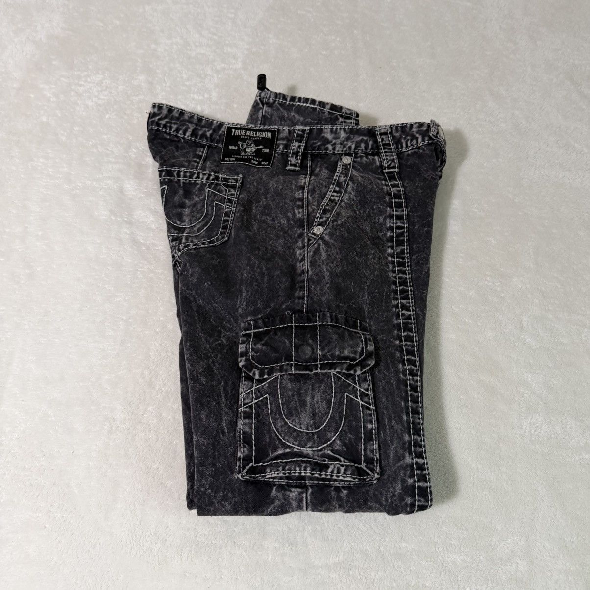 True Religion True Religion Bobbi Low Rise Baggy Cargo Jeans Size 27" / US 4 / IT 40 - 6 Thumbnail